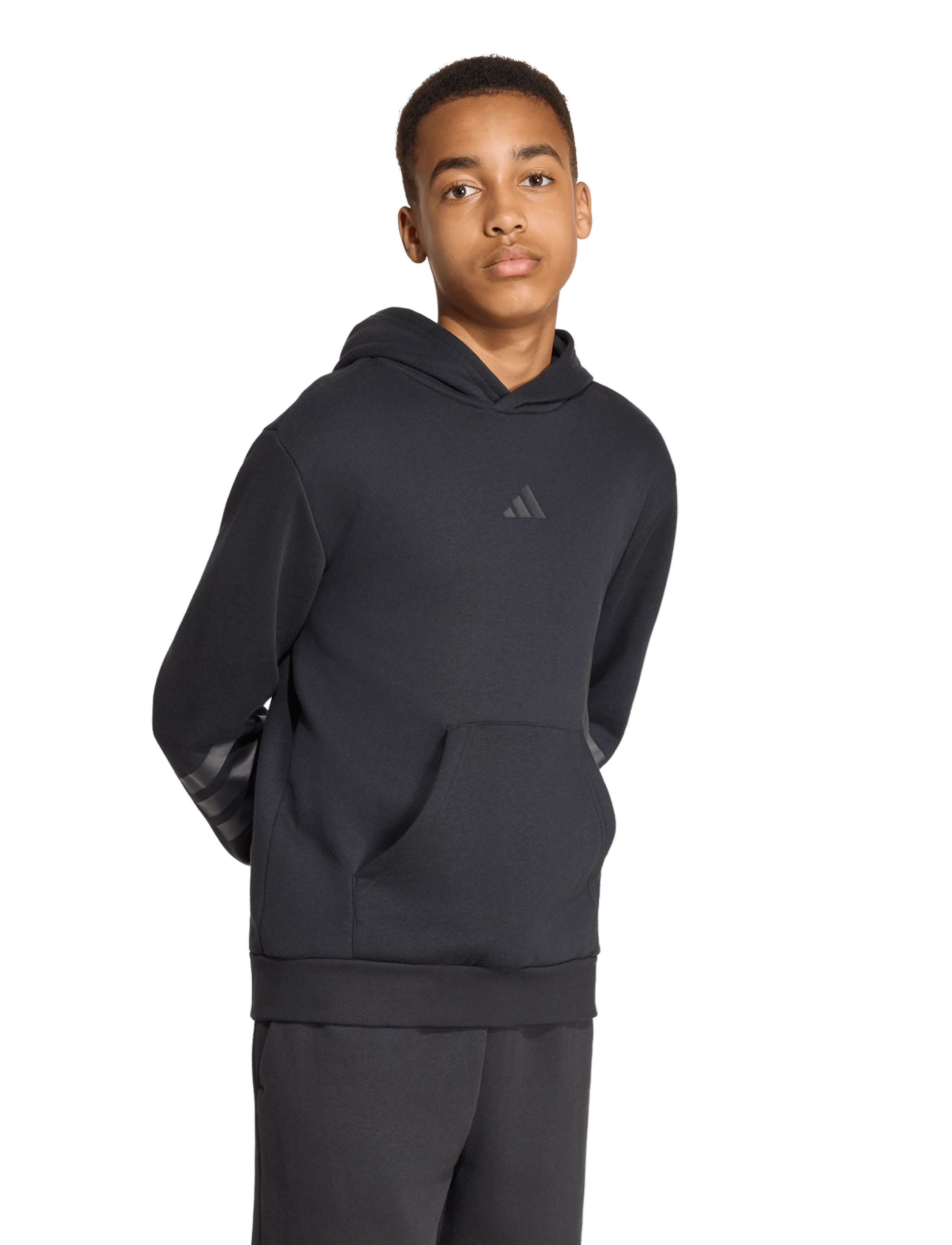 adidas Sportswear - J FI 3S HD - kapuzenpullover - black/black - 4