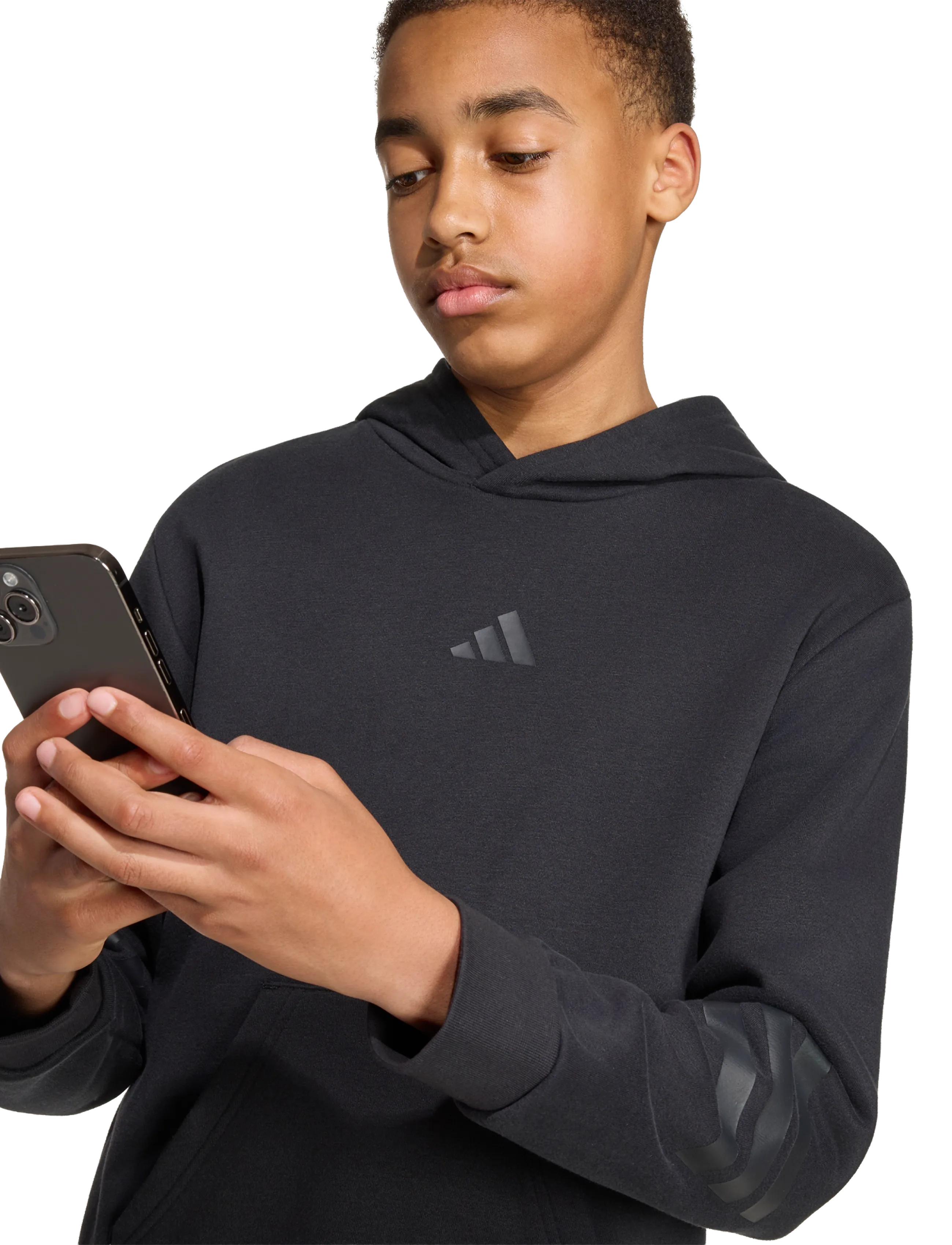 adidas Sportswear - J FI 3S HD - kapuzenpullover - black/black - 5