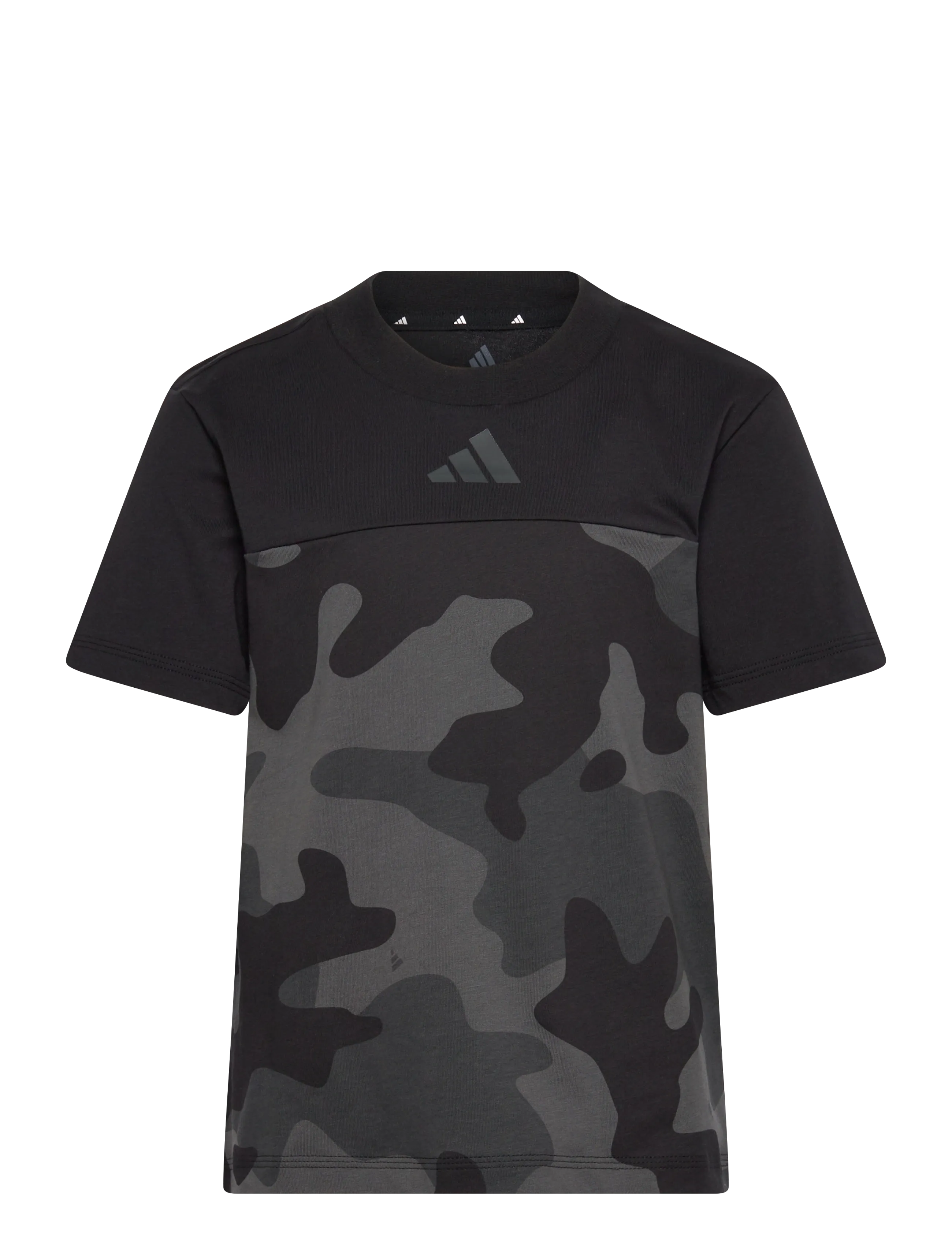 adidas Sportswear J  CAMO T - Tops - BLACK/CARBON / black