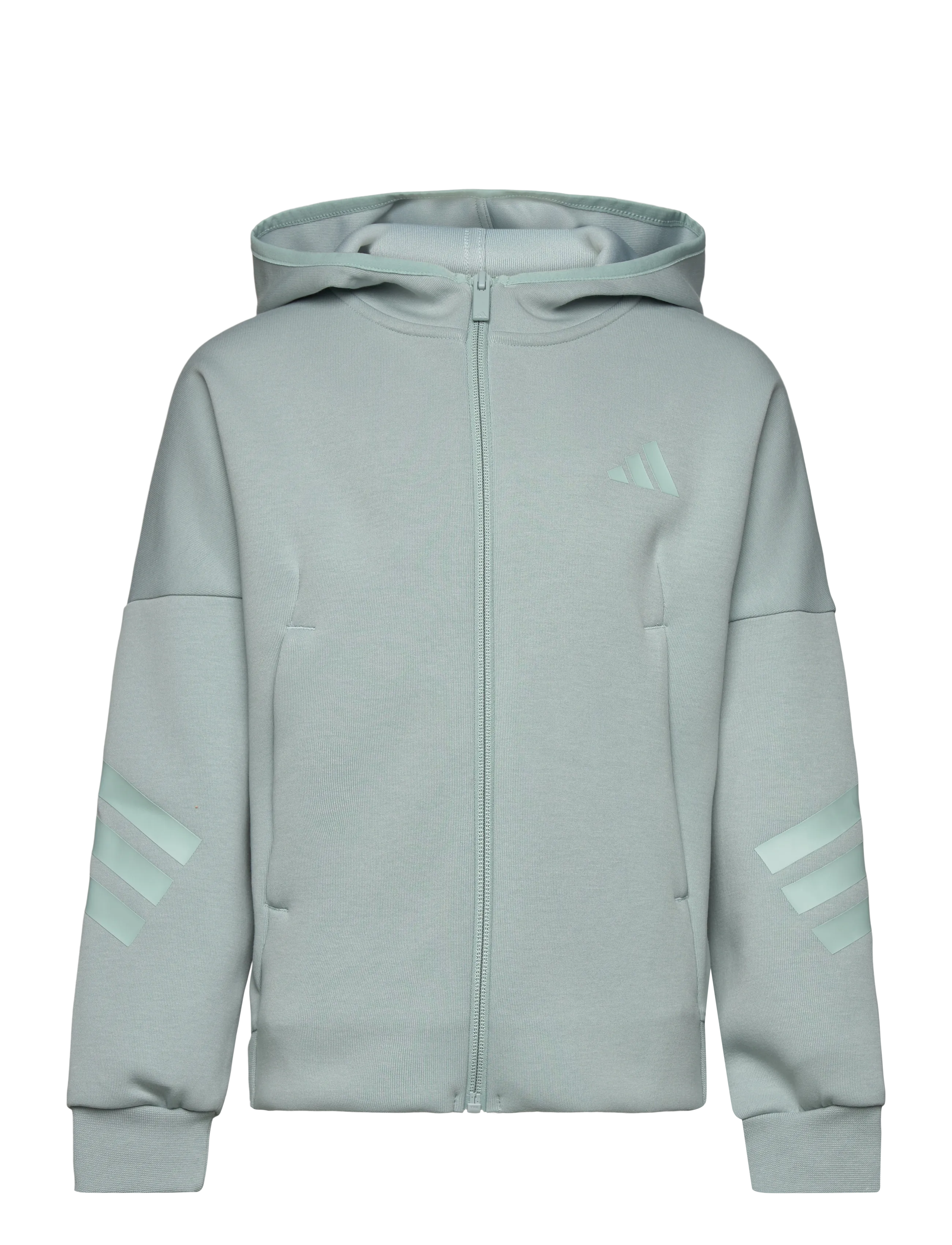 adidas Sportswear J FI 3S FZ HD - Fleecekläder - WOSA/TACGRN / green
