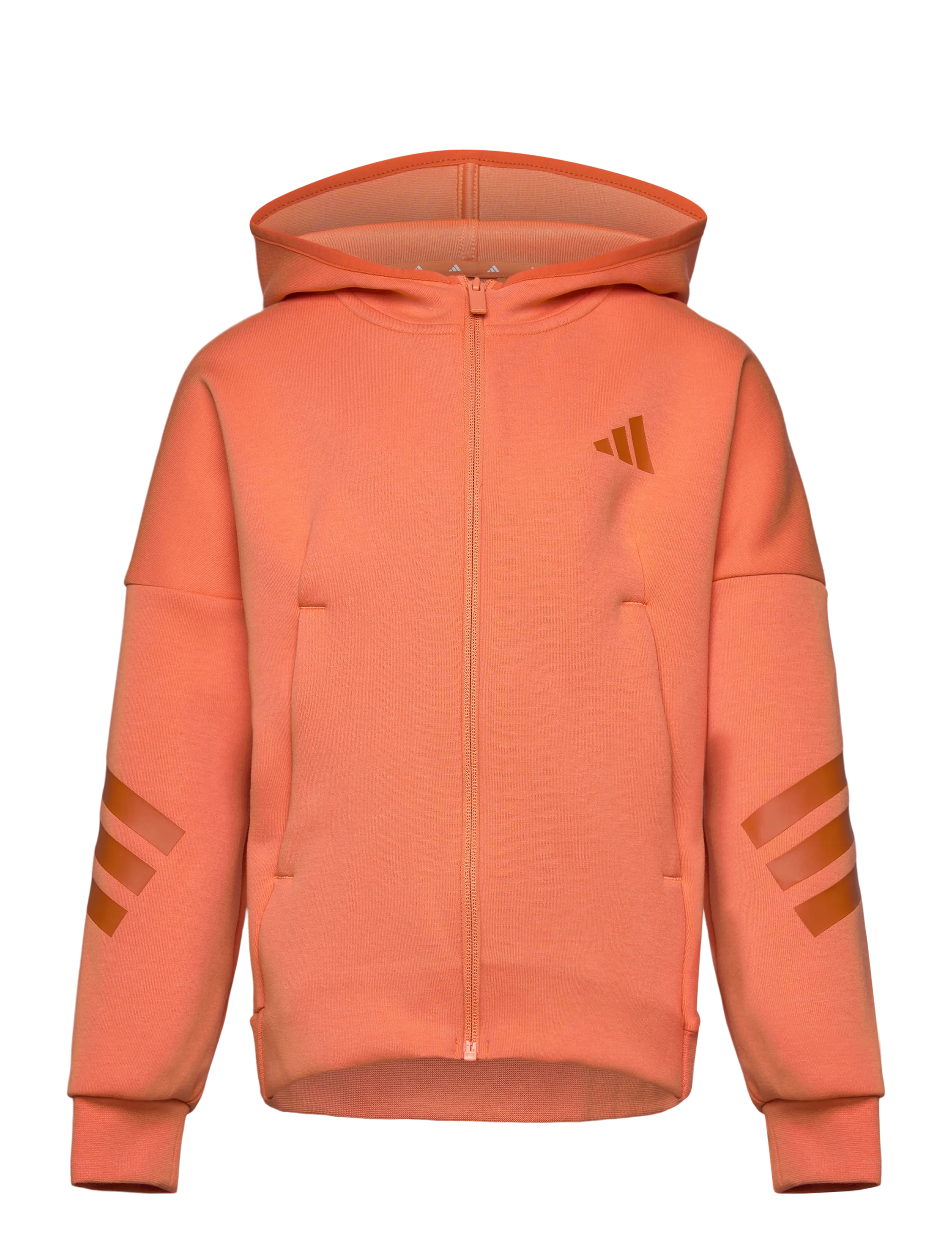 adidas Sportswear J FI 3S FZ HD - Fleecekläder - DUOR/FOXORA / coral
