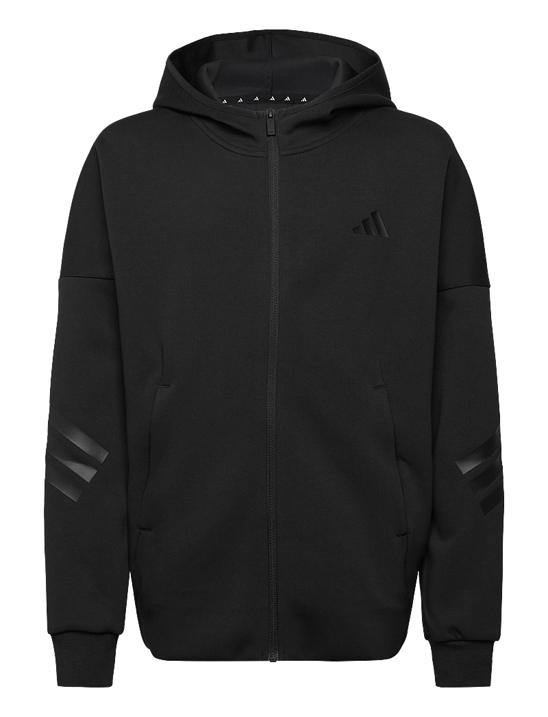 adidas Sportswear - J FI 3S FZ HD - jakas ar siltu oderi - black/black - 0