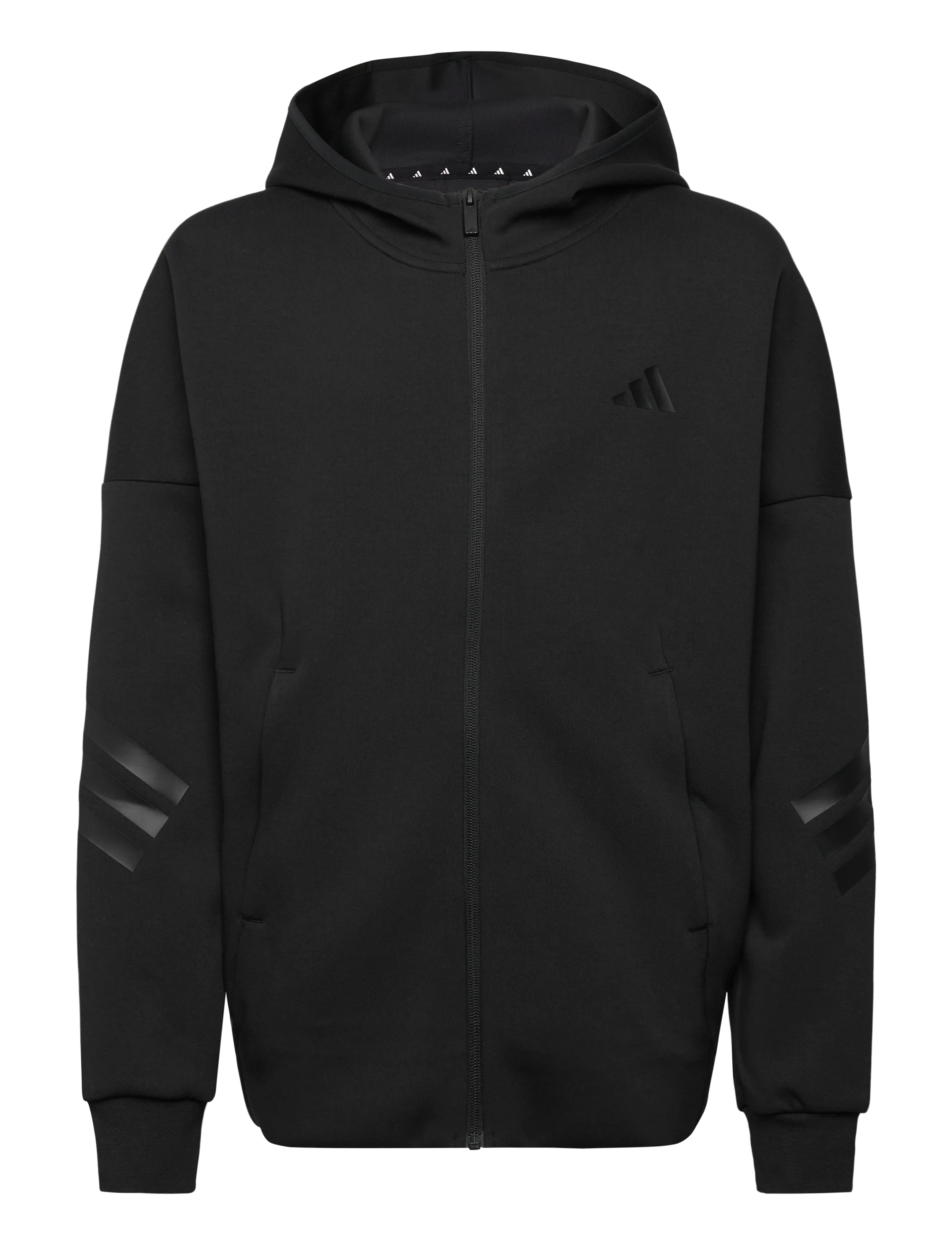 adidas Sportswear J FI 3S FZ HD - Fleecejacke - BLACK/BLACK / black