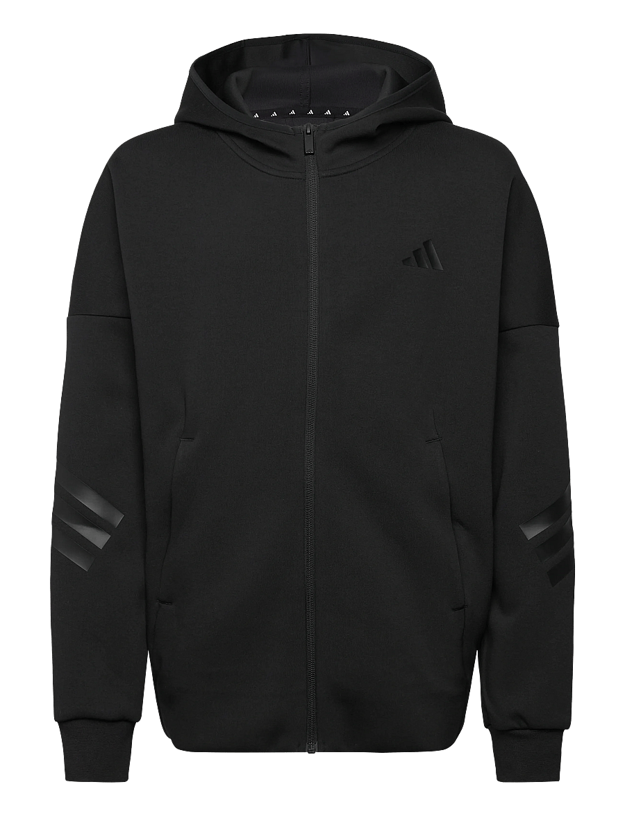 adidas Sportswear - J FI 3S FZ HD - paksud joped - black/black - 0