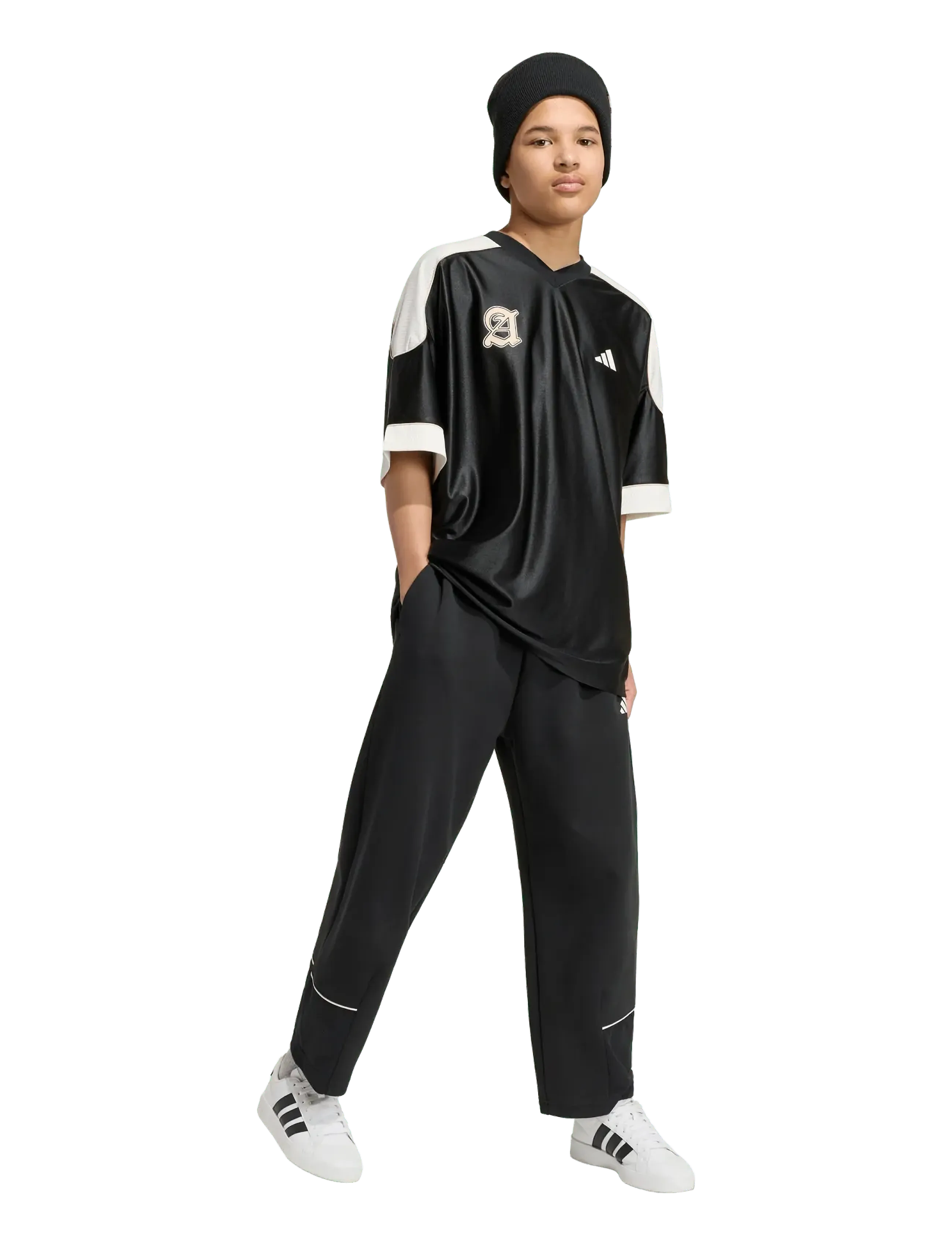 adidas Sportswear J STD JRSY SHT - Oberteile & T-Shirts - BLACK/OWHITE/CRYWHT / black