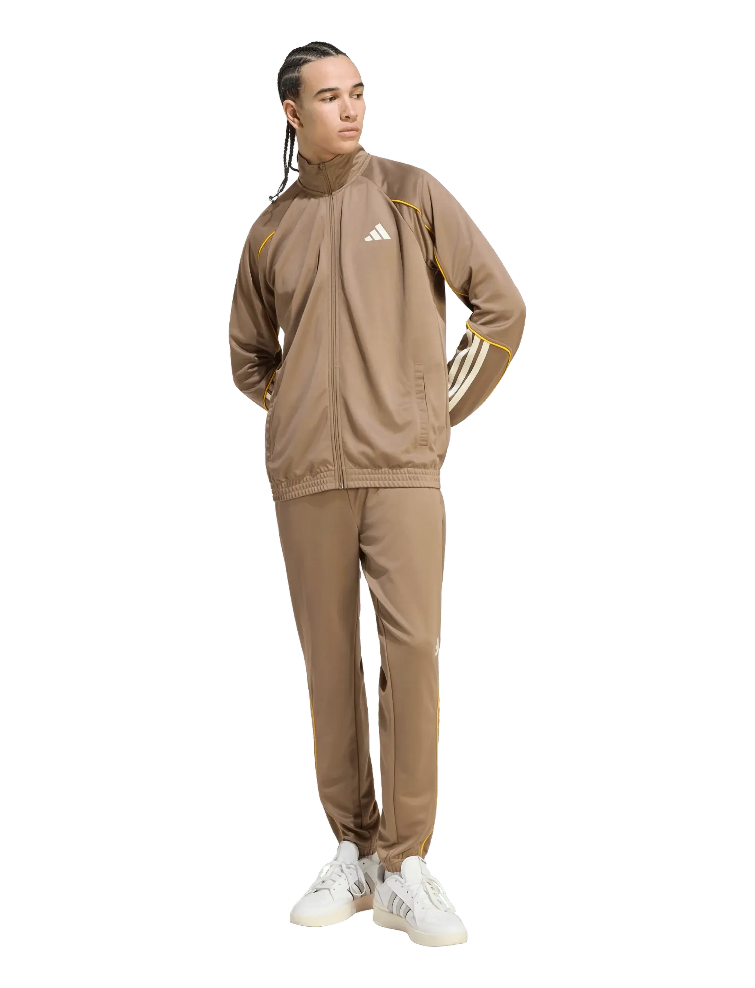 adidas Sportswear - M 3S STADIUM TS - tracksuits - khasix/ivory - 4
