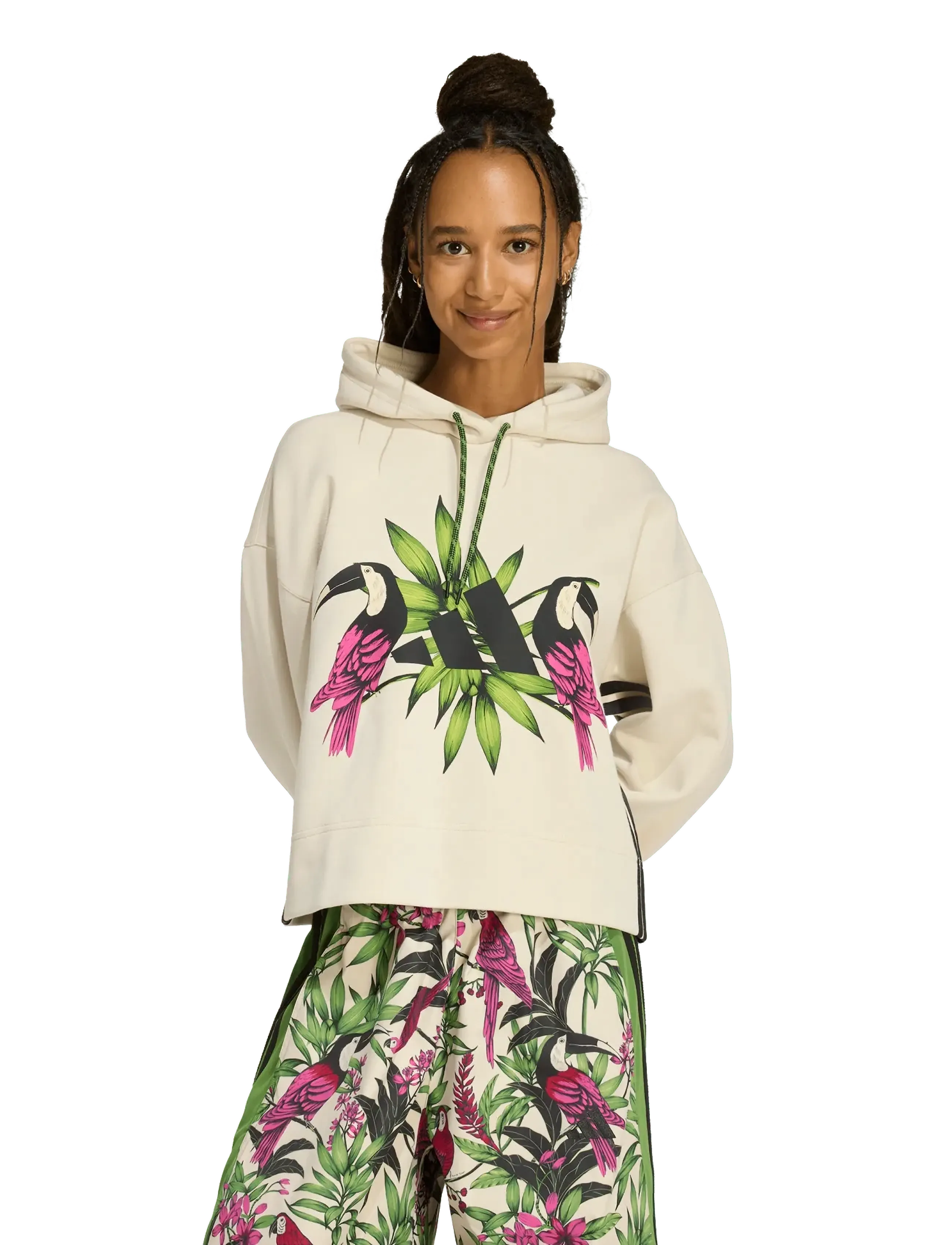 adidas Sportswear Farm Hoodie, XL, Beige, Sport Sweatshirts & Hoodies > Sport Hoodies, Dame