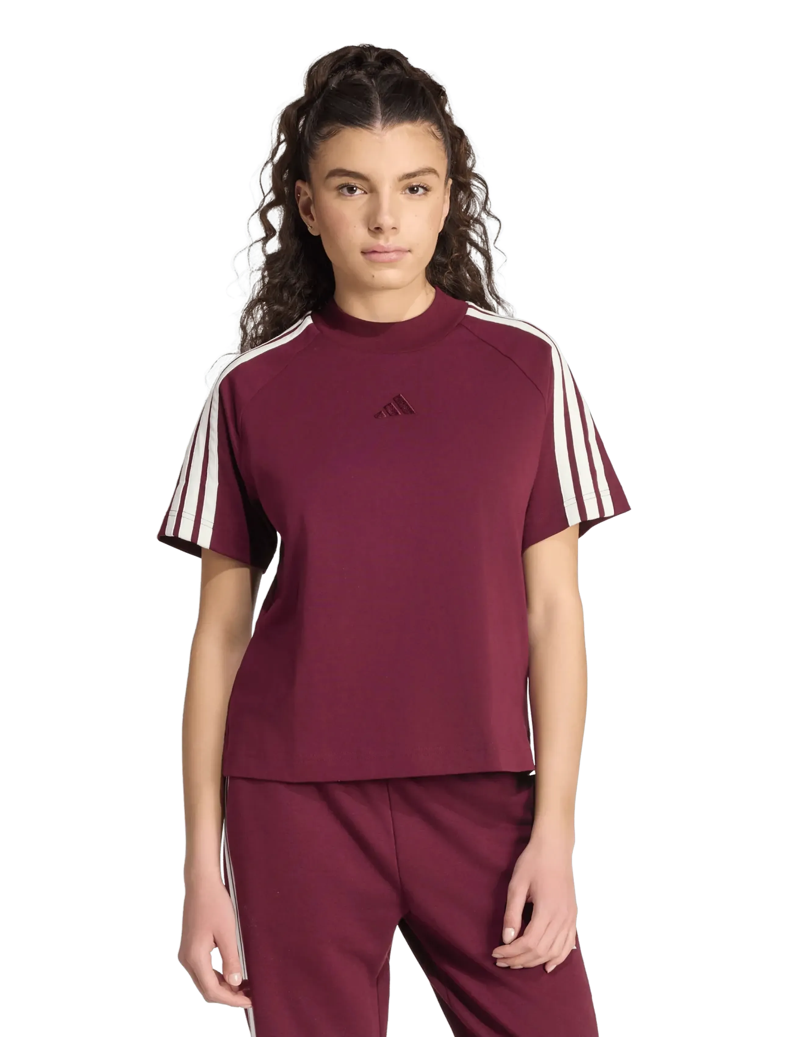 adidas Sportswear - W AK 3S TEE - t-shirts - maroon/owhite - 2
