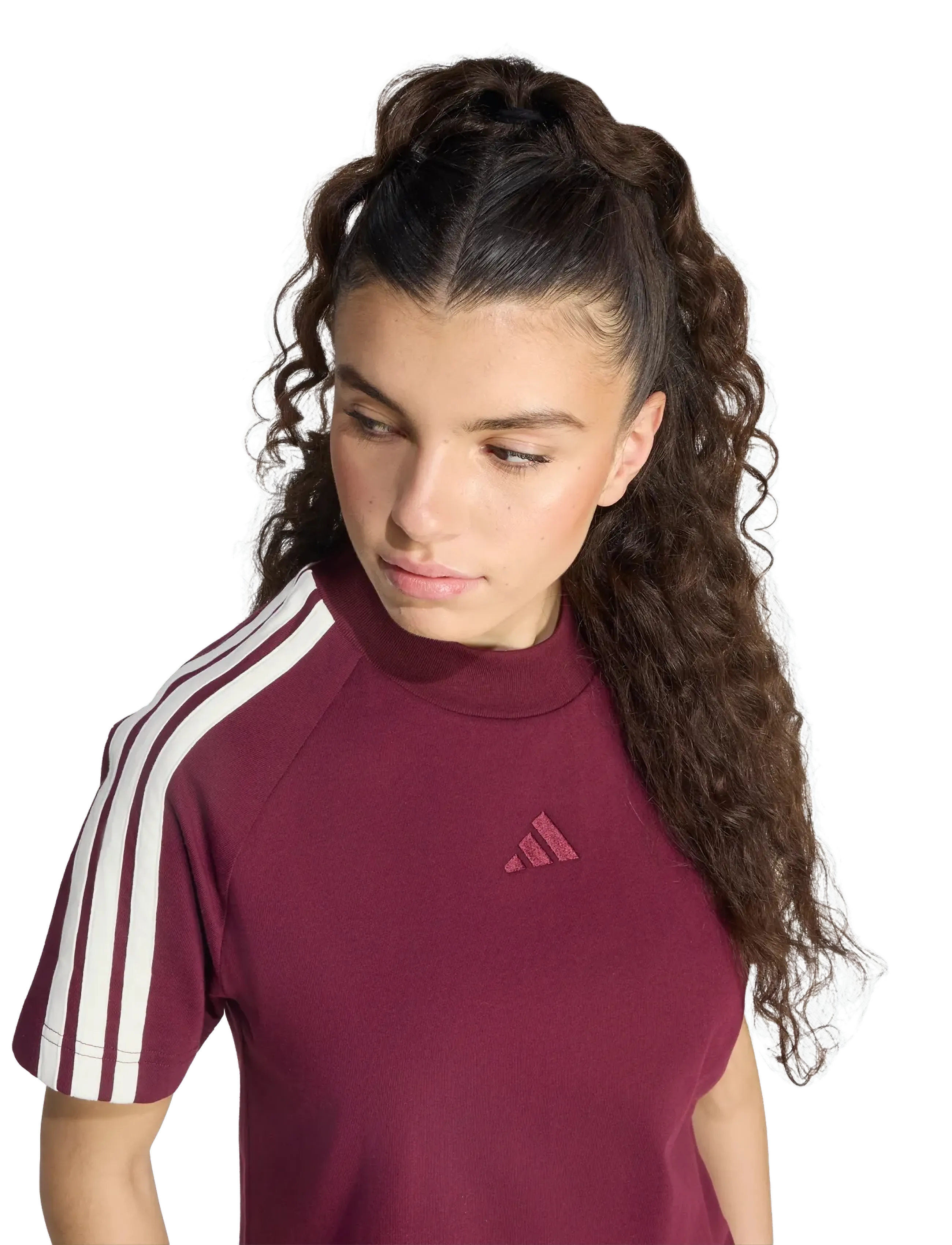 adidas Sportswear - W AK 3S TEE - t-shirts - maroon/owhite - 3