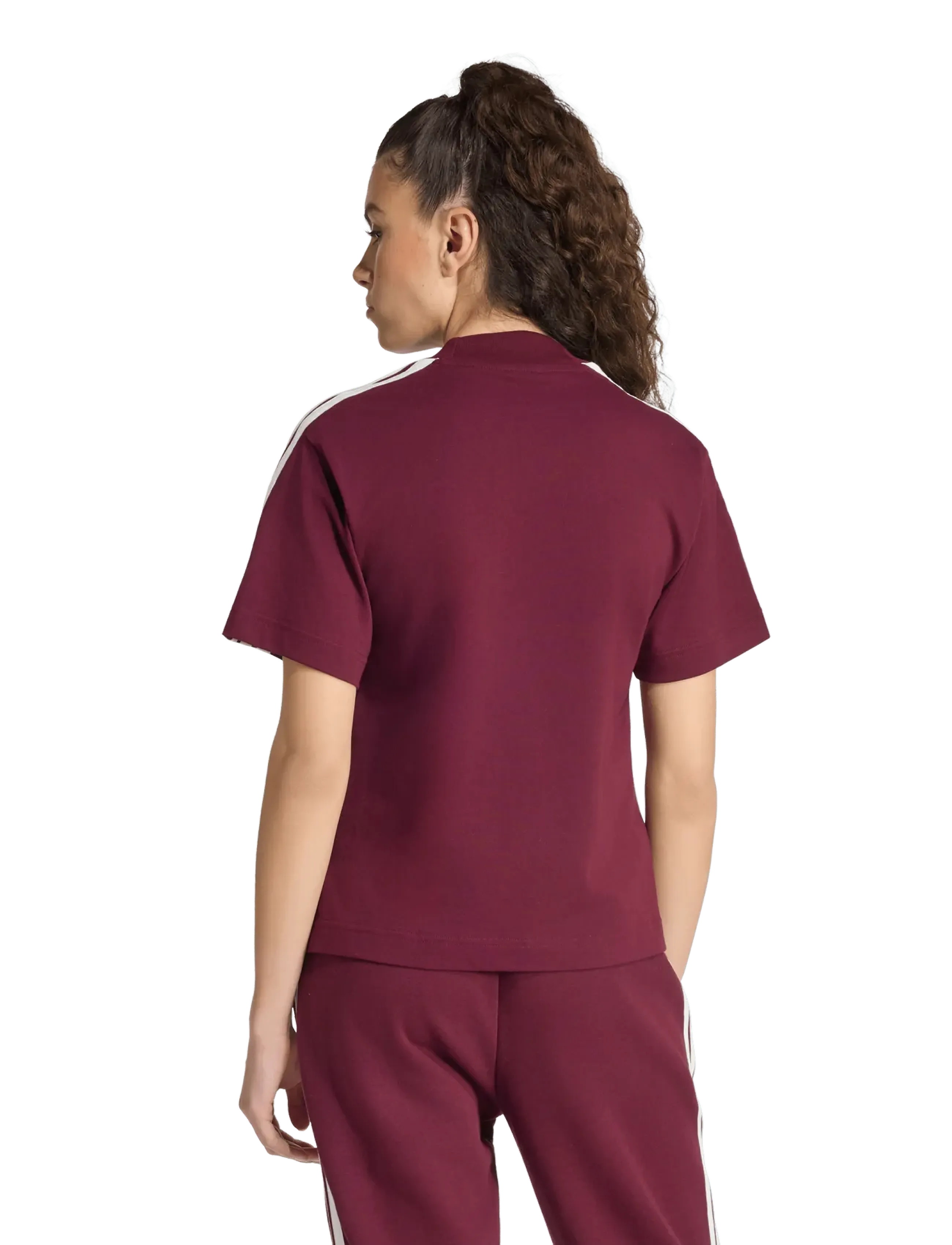 adidas Sportswear - W AK 3S TEE - t-shirts - maroon/owhite - 5