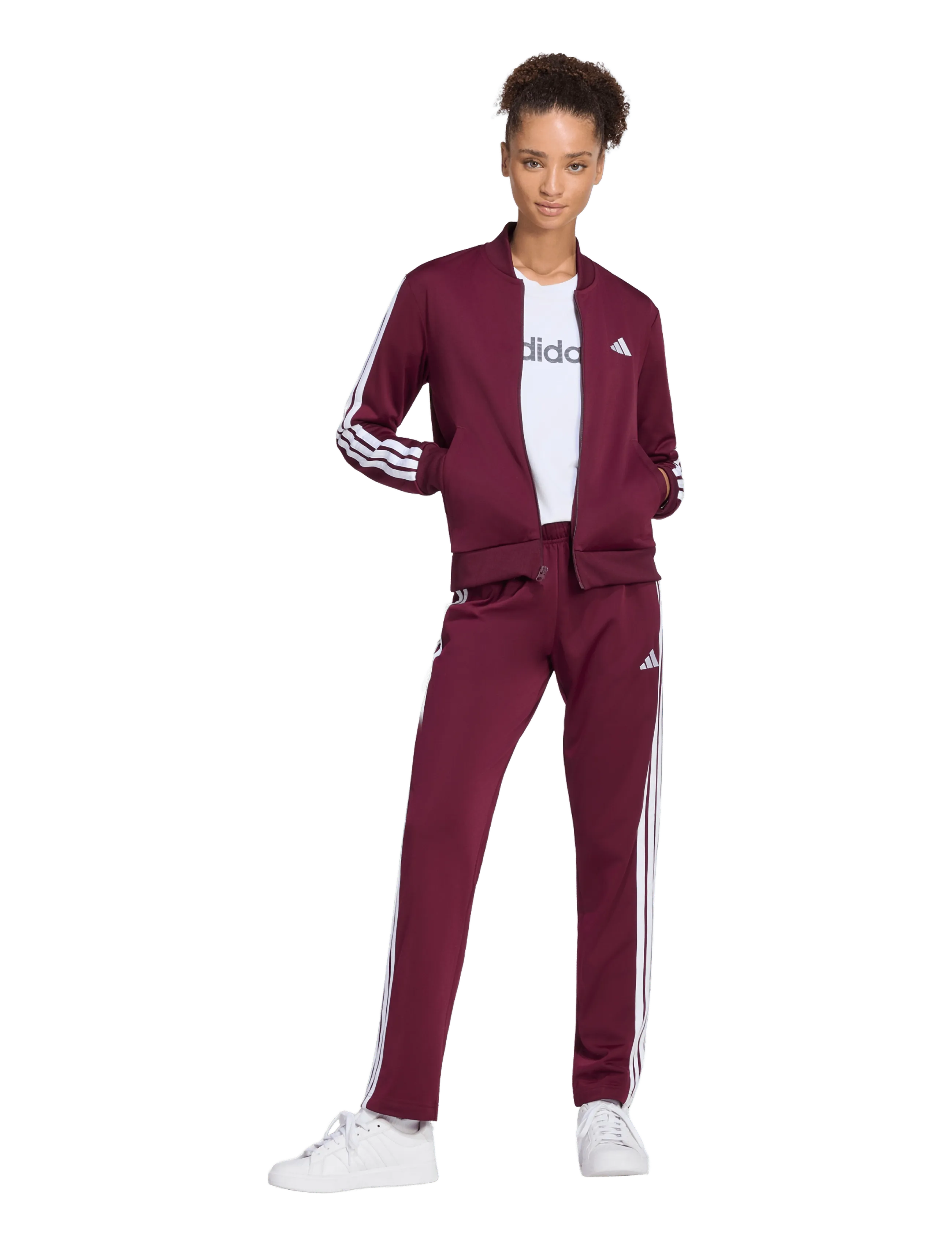adidas Sportswear - W ESS 3S TS - spordidressid - maroon - 0