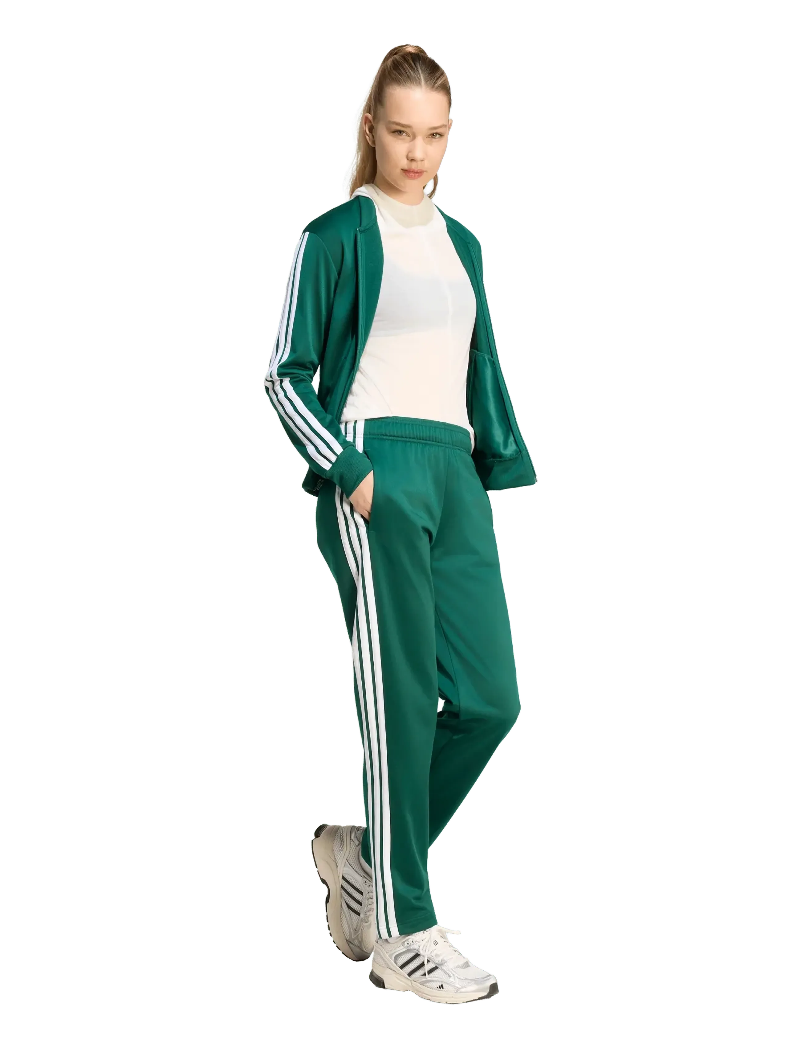 adidas Sportswear - W ESS 3S TS - træningsdragter - cgreen - 5