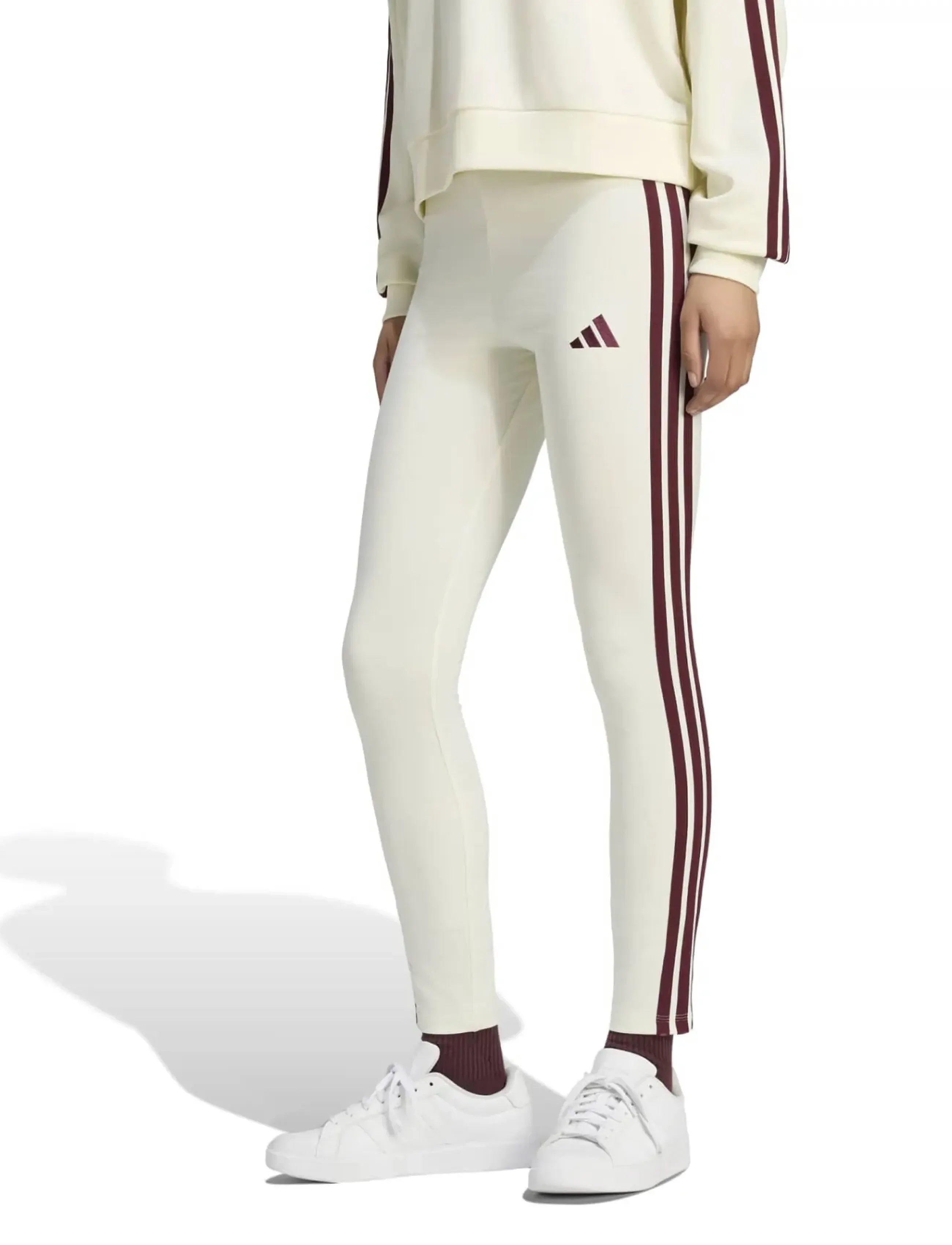 adidas Sportswear - W 3S SJ LEG - full längd - ivory/maroon - 0