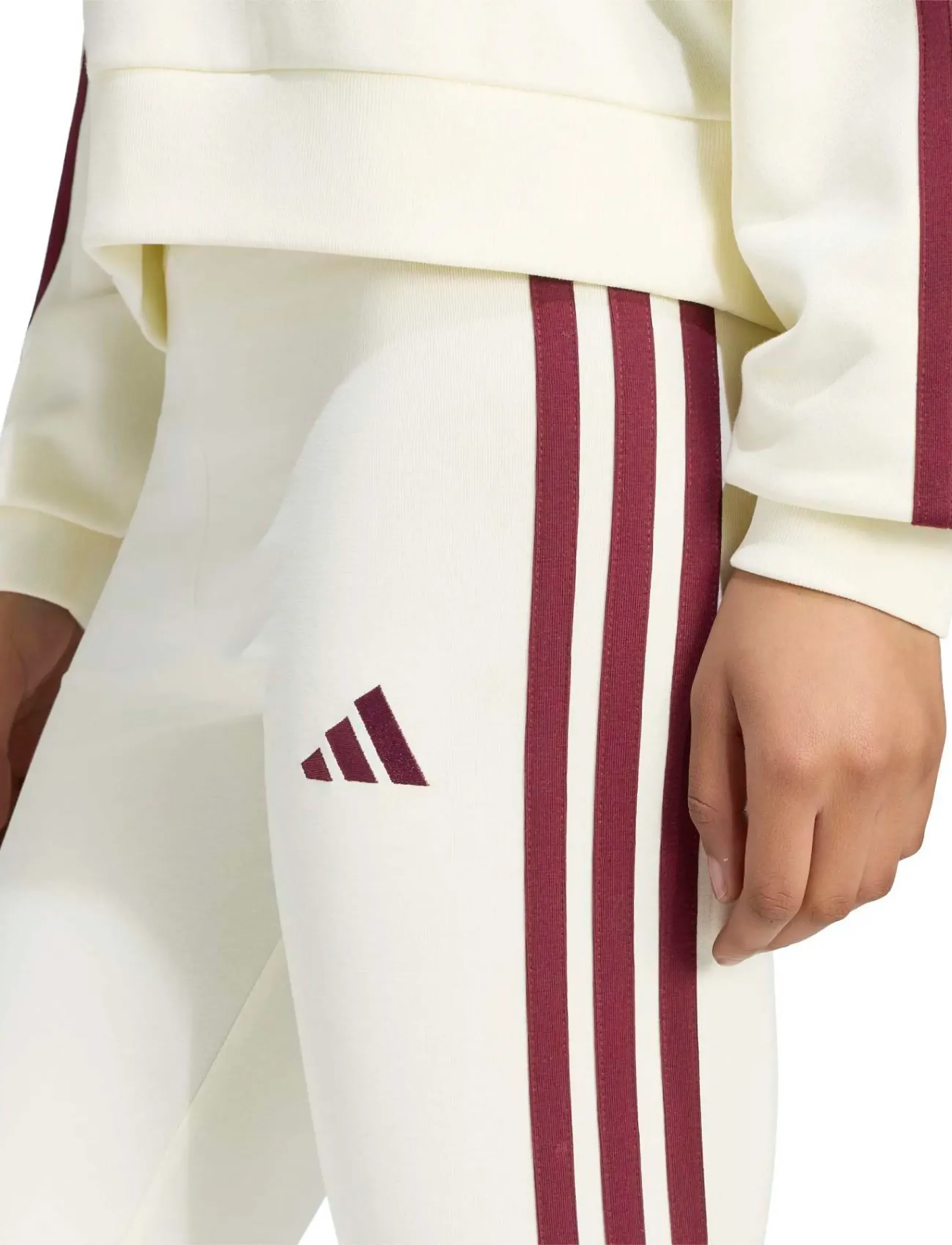 adidas Sportswear - W 3S SJ LEG - full längd - ivory/maroon - 4