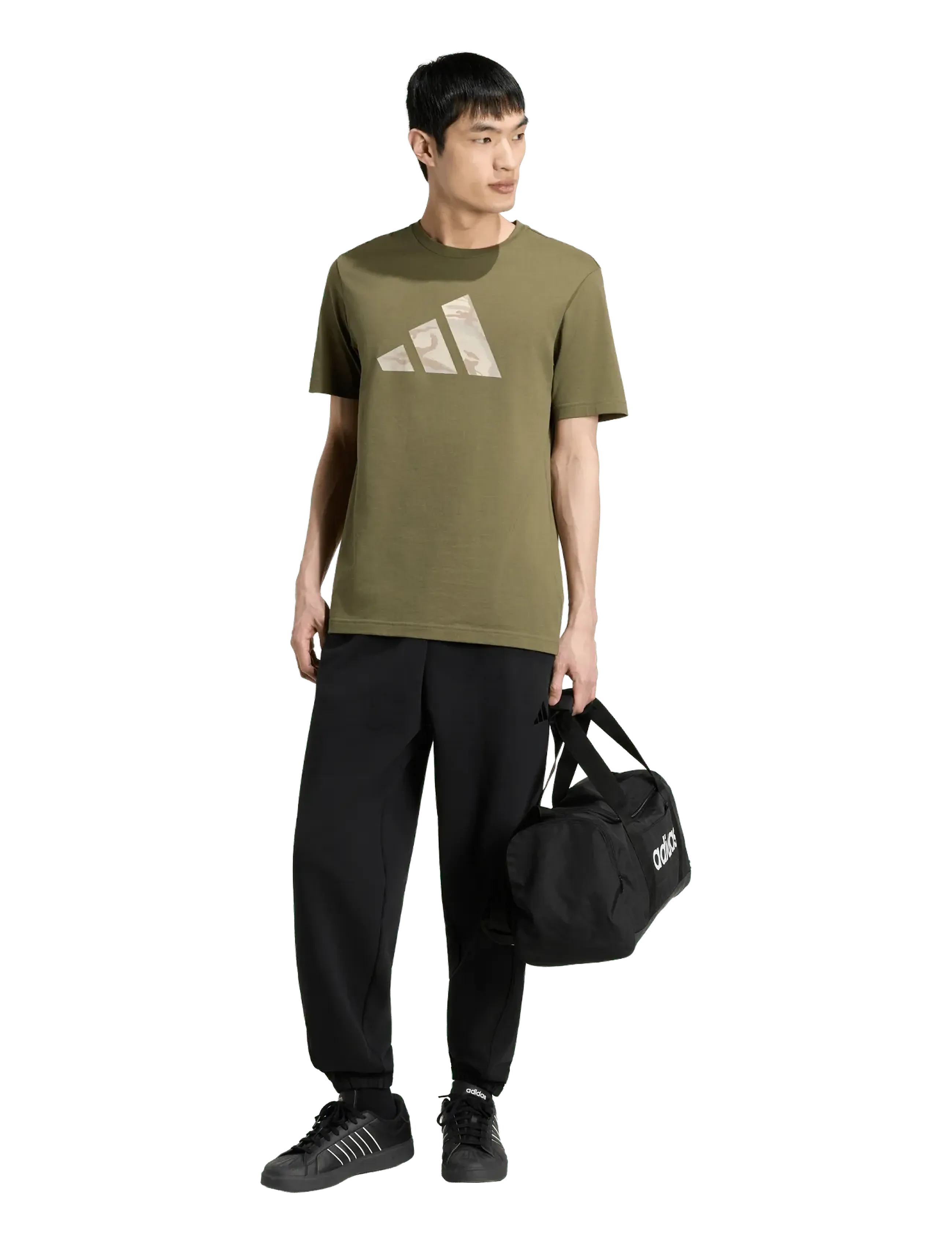 adidas Sportswear M CAMO LOGO T - T-Shirts - OLISTR / khaki/green