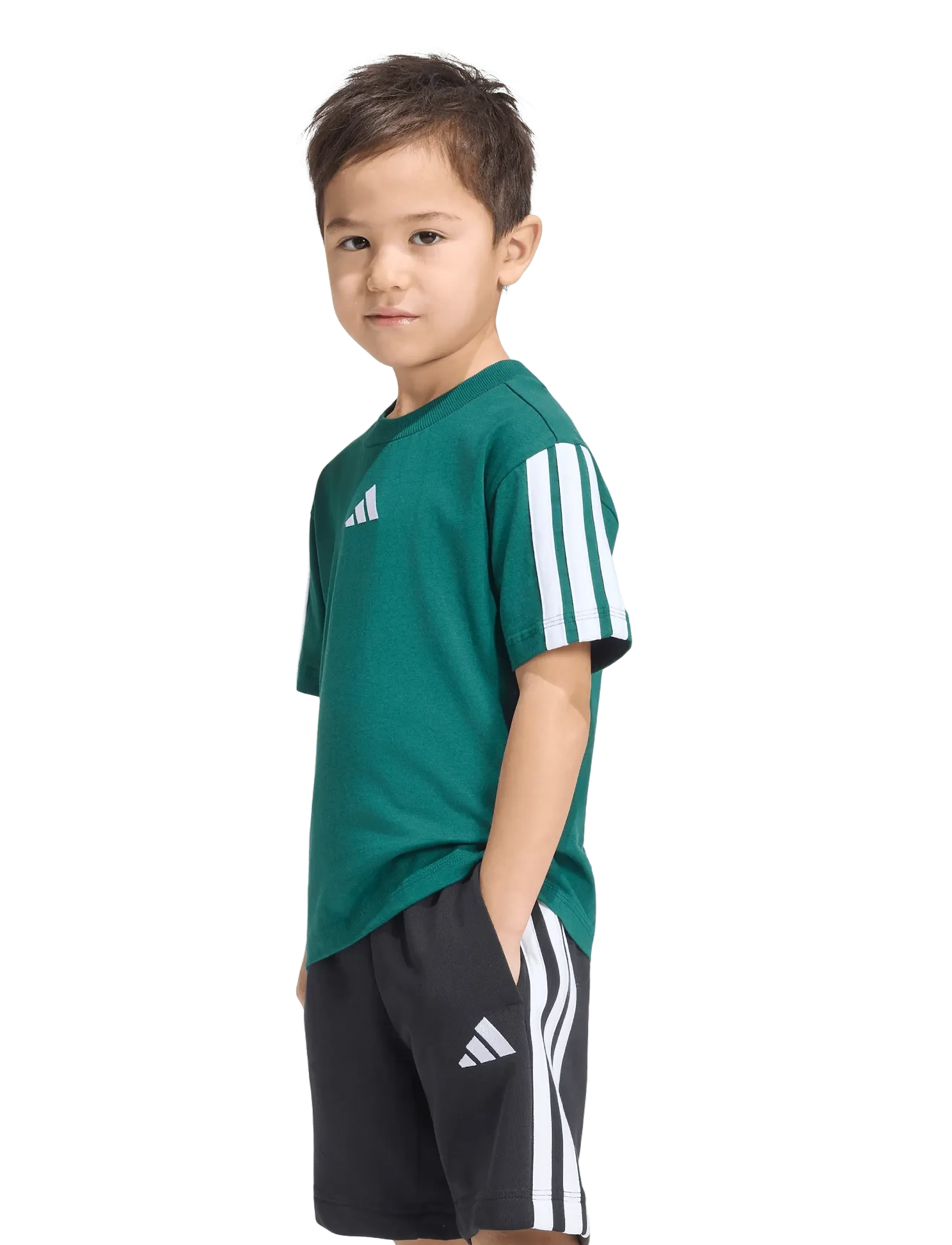 adidas Sportswear - LK 3S TEE 160 - short-sleeved t-shirts - cgreen/white - 4