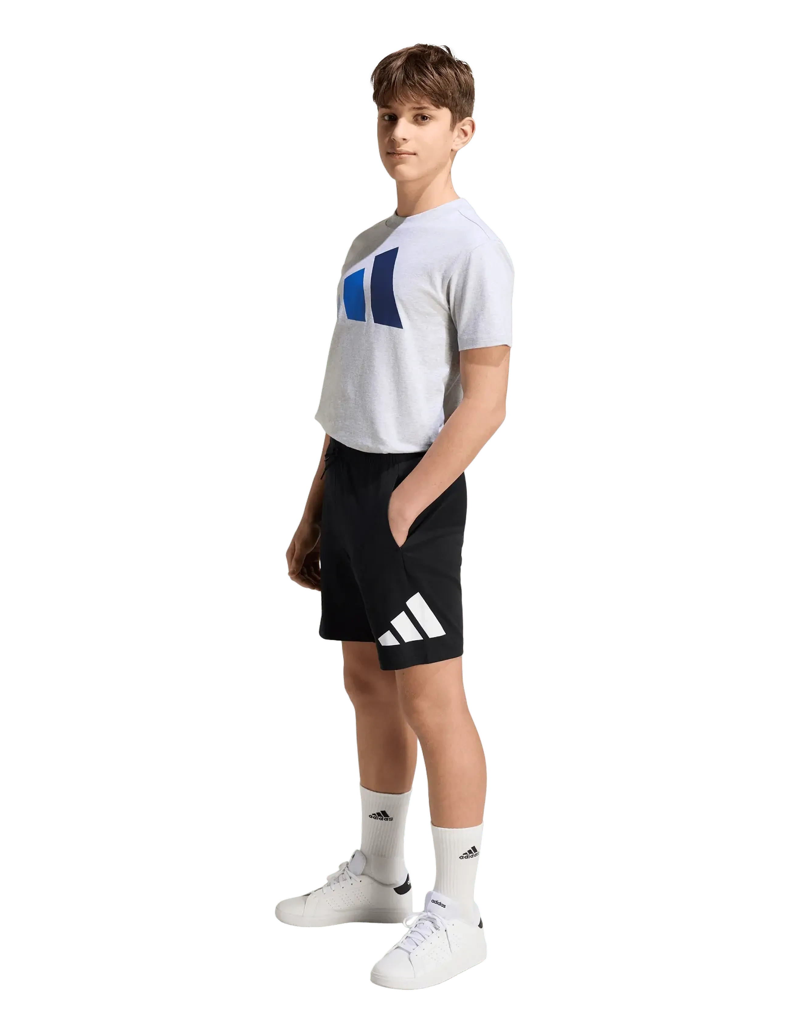 adidas Sportswear J BL TEE 160 - Toppe og t-shirts - LGREYH/GLOBLU/ROYBLU/ / grey