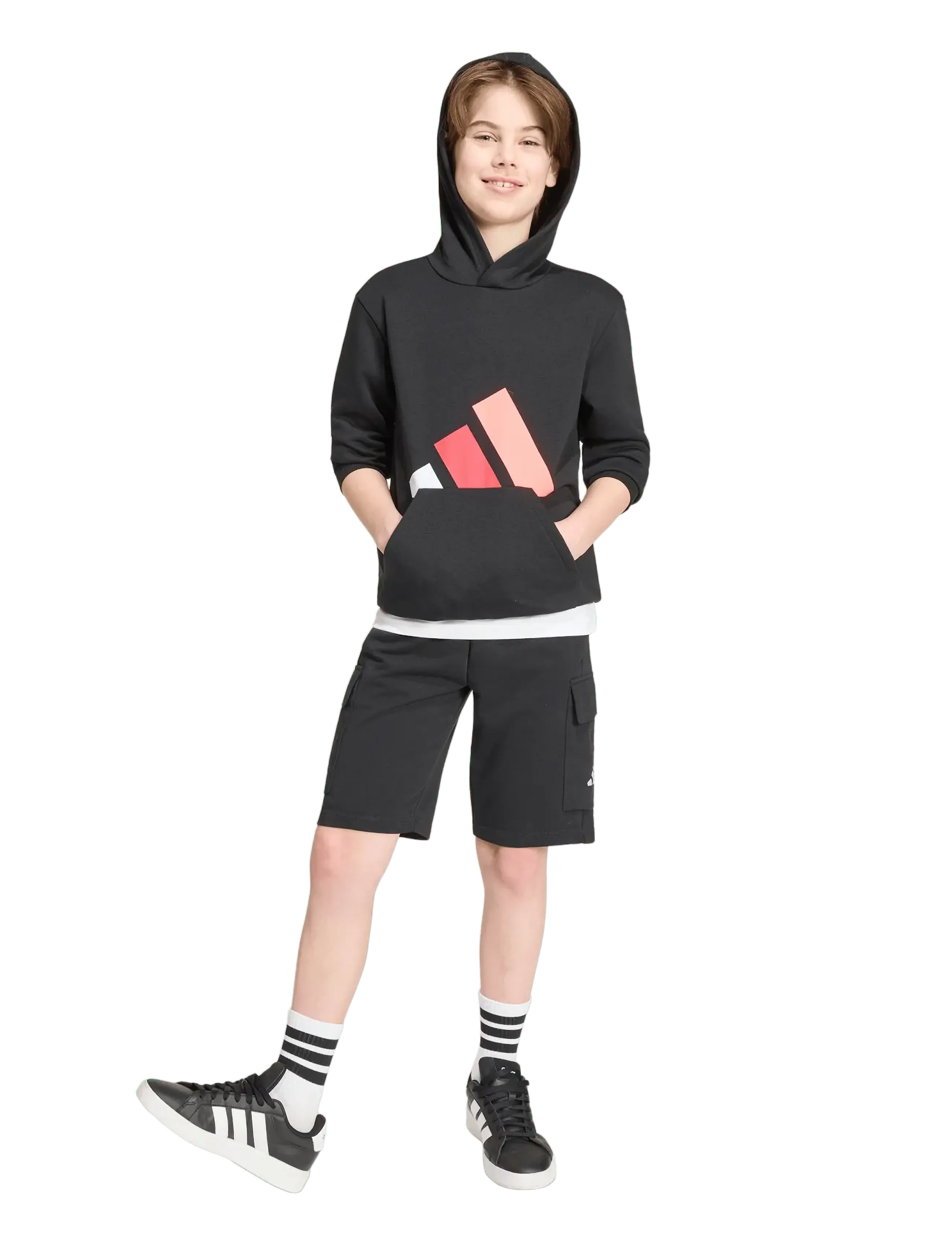 adidas Sportswear J BL FT HD 280 - Sweatshirts & Hættetrøjer - BLACK/WHITE/PURRUB/SO / black
