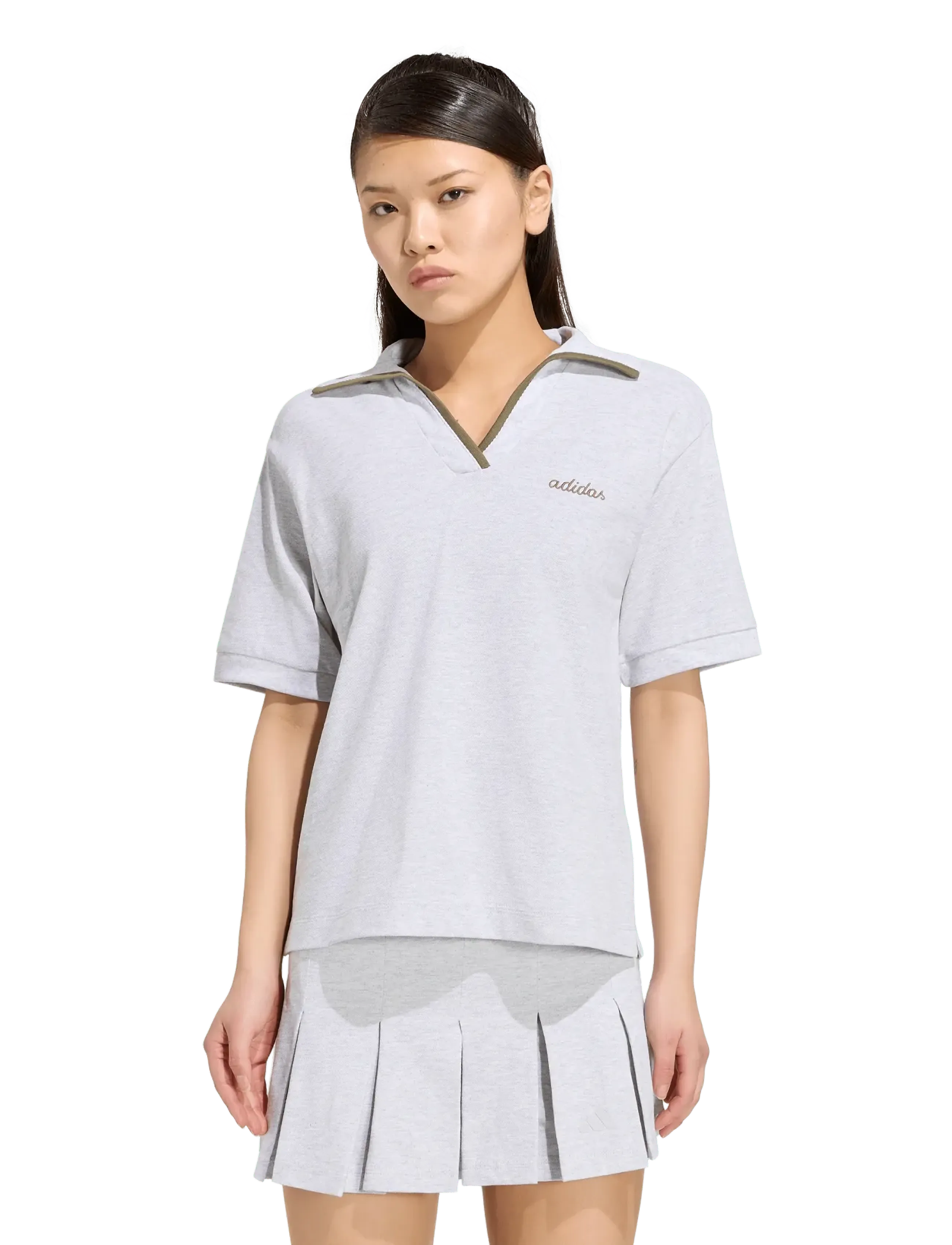 adidas Sportswear - W CP POLO - toppe & t-shirts - lgreyh/olistr - 2