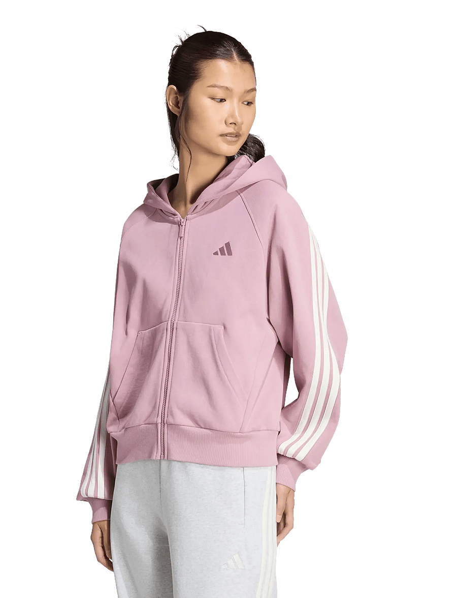 adidas Sportswear - W AK 3S FZ HD - sweatshirts - magmau/owhite - 2