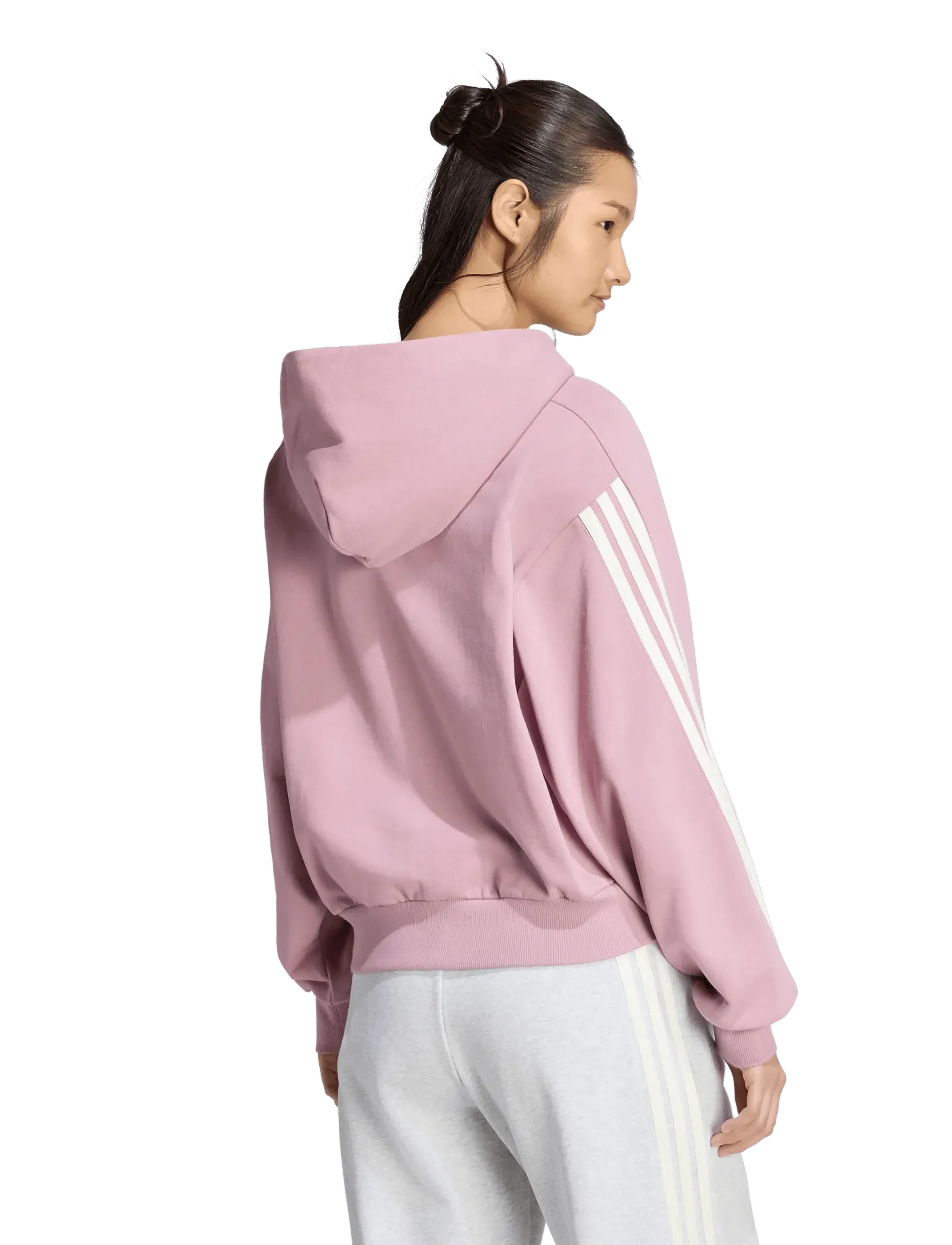 adidas Sportswear - W AK 3S FZ HD - sweatshirts - magmau/owhite - 5
