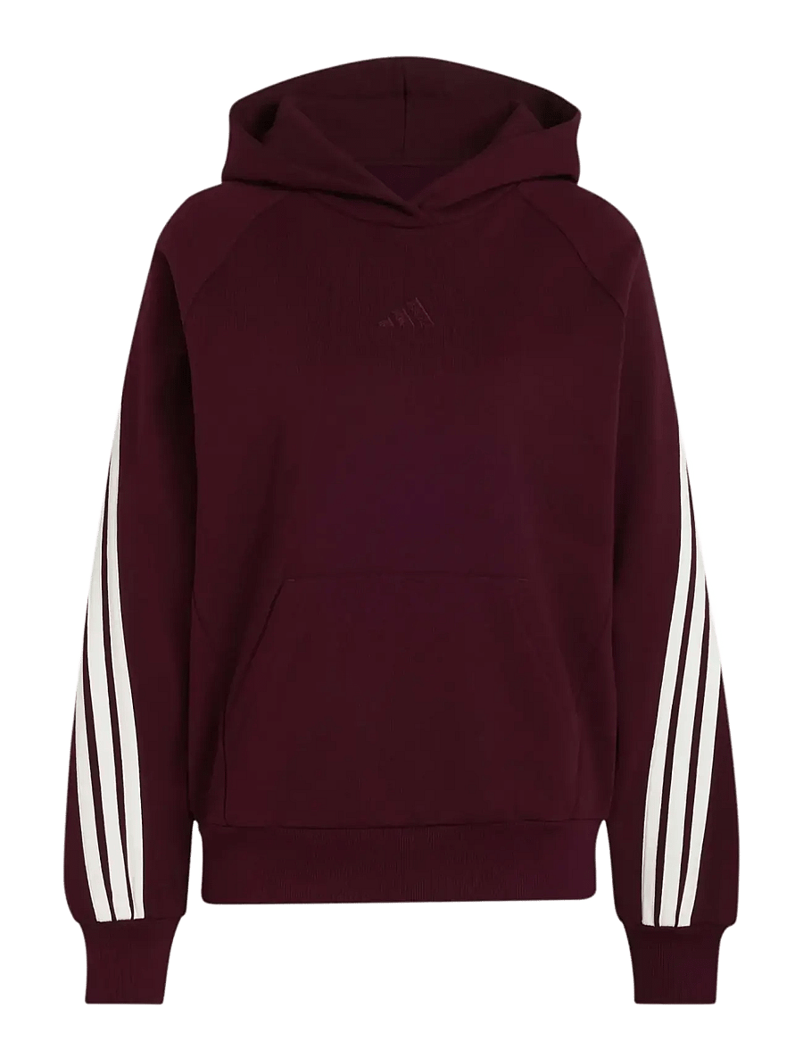adidas Sportswear - W AK 3S OH HD - sweatshirts - maroon/owhite - 1