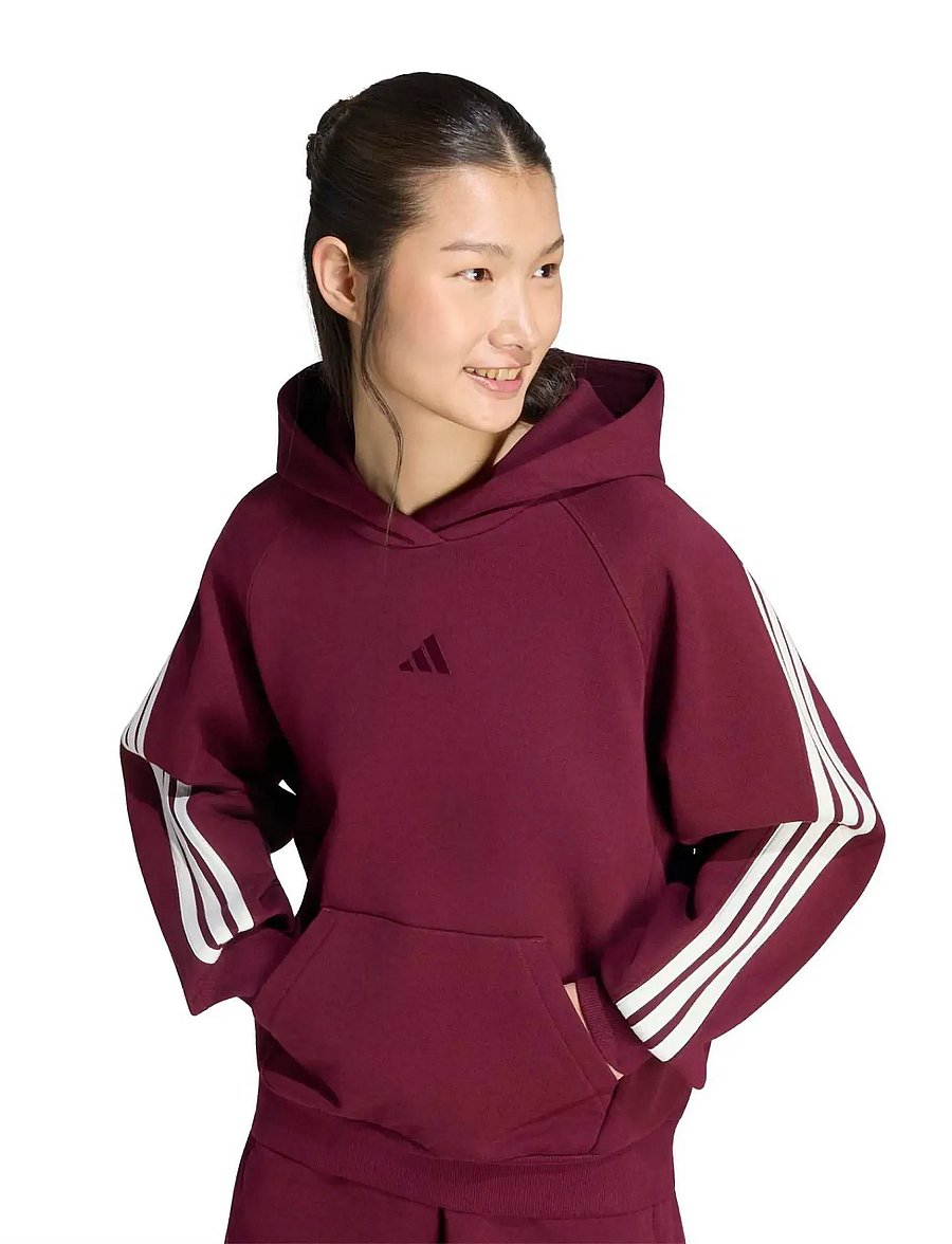 adidas Sportswear - W AK 3S OH HD - sweatshirts - maroon/owhite - 4