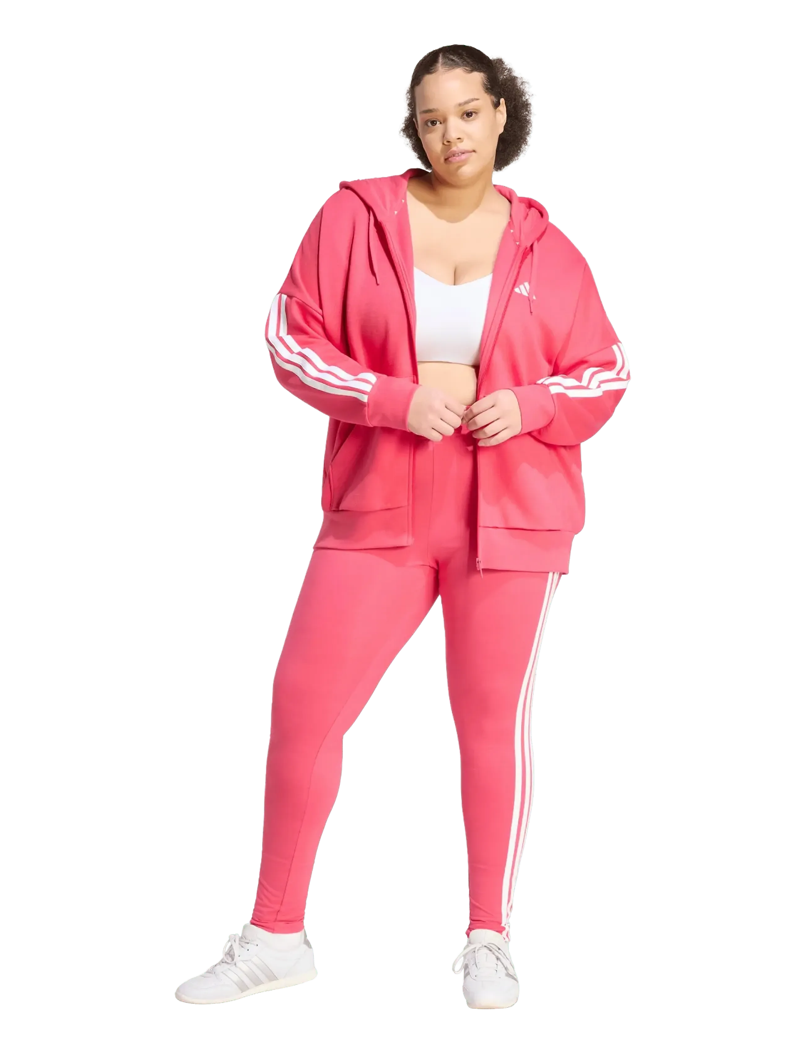 adidas Sportswear - W 3S FL FZ INC - huvtröjor - powpnk - 4