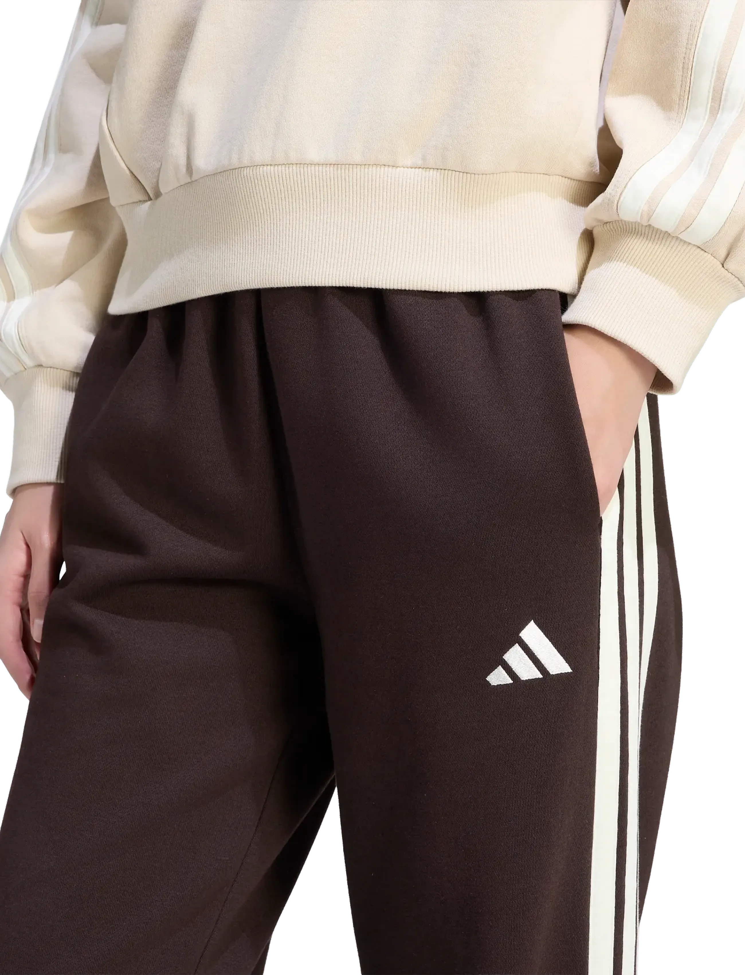 Byxa 'ESSENTIALS 3-STRIPES OPEN HEM FLEECE' 10