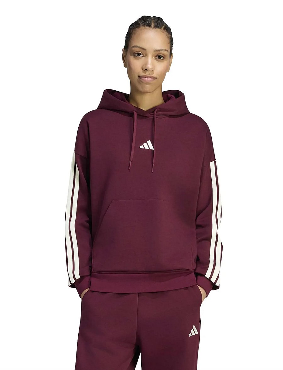 adidas Sportswear - W 3S FL HD - huvtröjor - maroon/ivory - 0