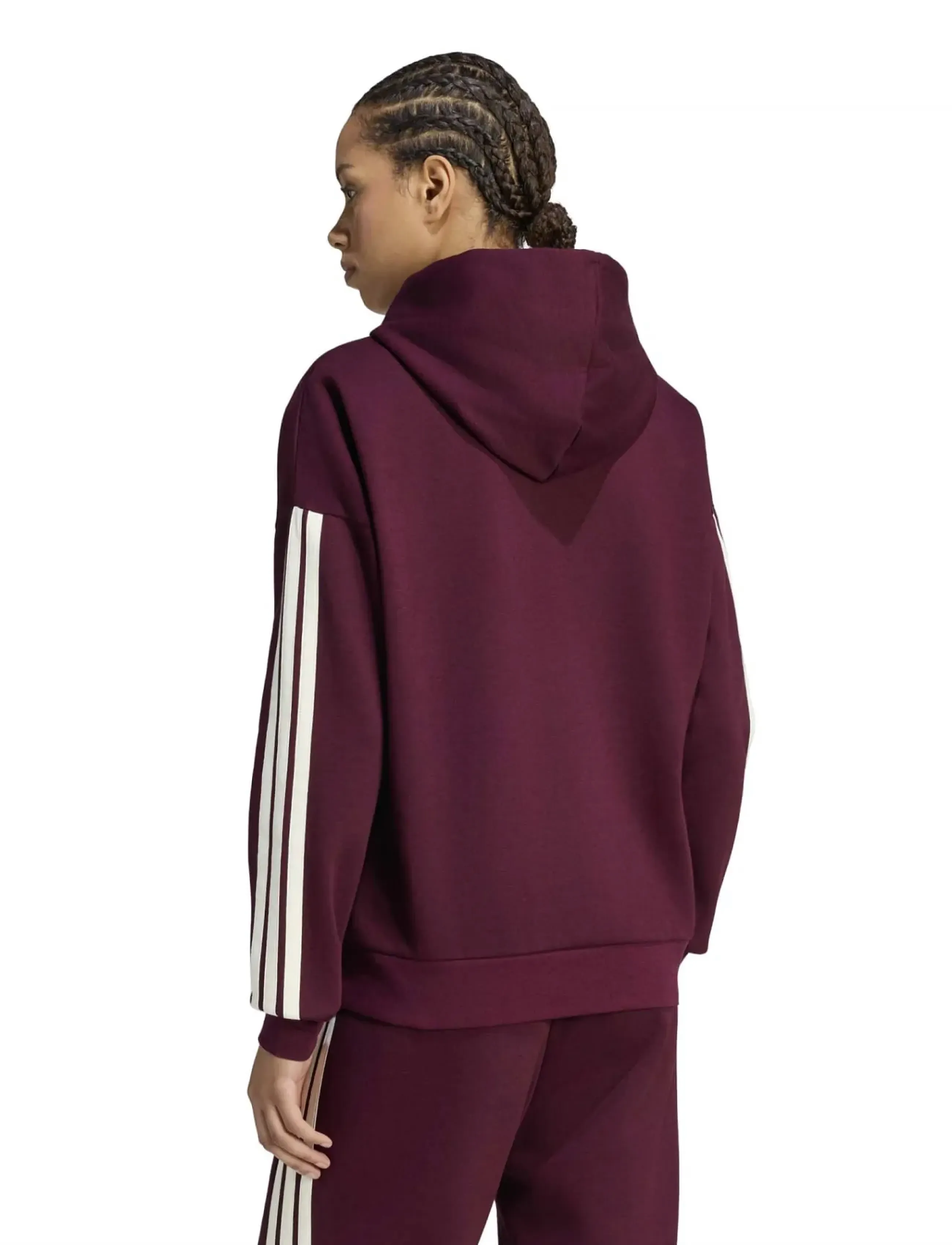 adidas Sportswear - W 3S FL HD - huvtröjor - maroon/ivory - 2