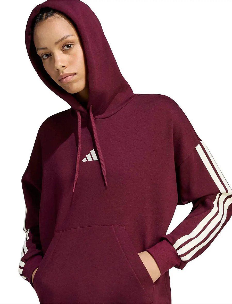 adidas Sportswear - W 3S FL HD - huvtröjor - maroon/ivory - 4
