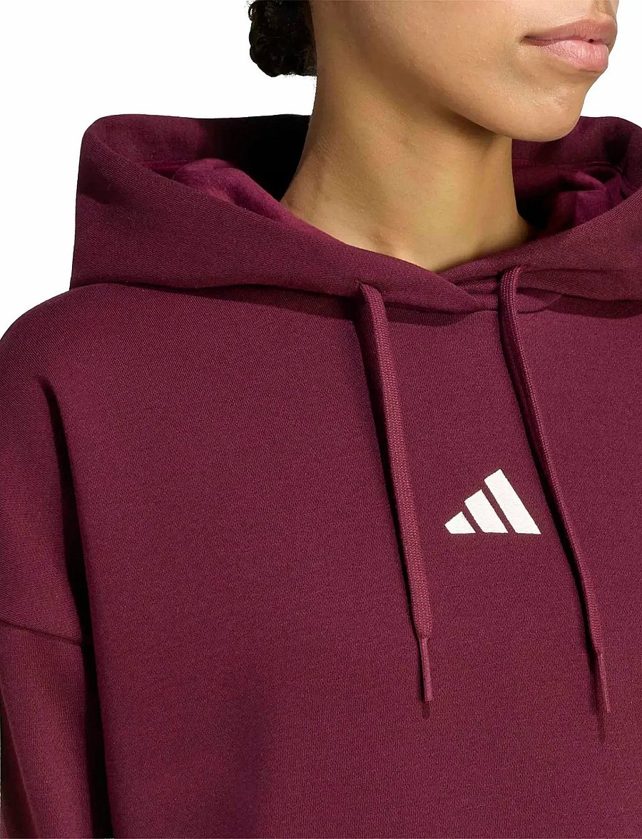 adidas Sportswear - W 3S FL HD - huvtröjor - maroon/ivory - 5