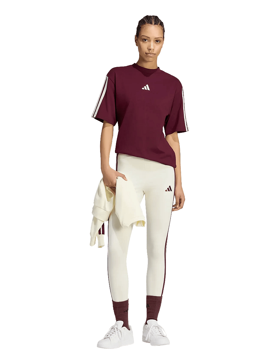 adidas Sportswear - W 3S SJ BF T - t-shirts - maroon/ivory - 0