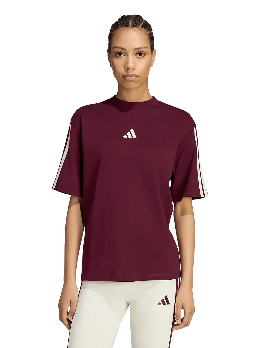 adidas Sportswear - W 3S SJ BF T - t-shirts - maroon/ivory - 2