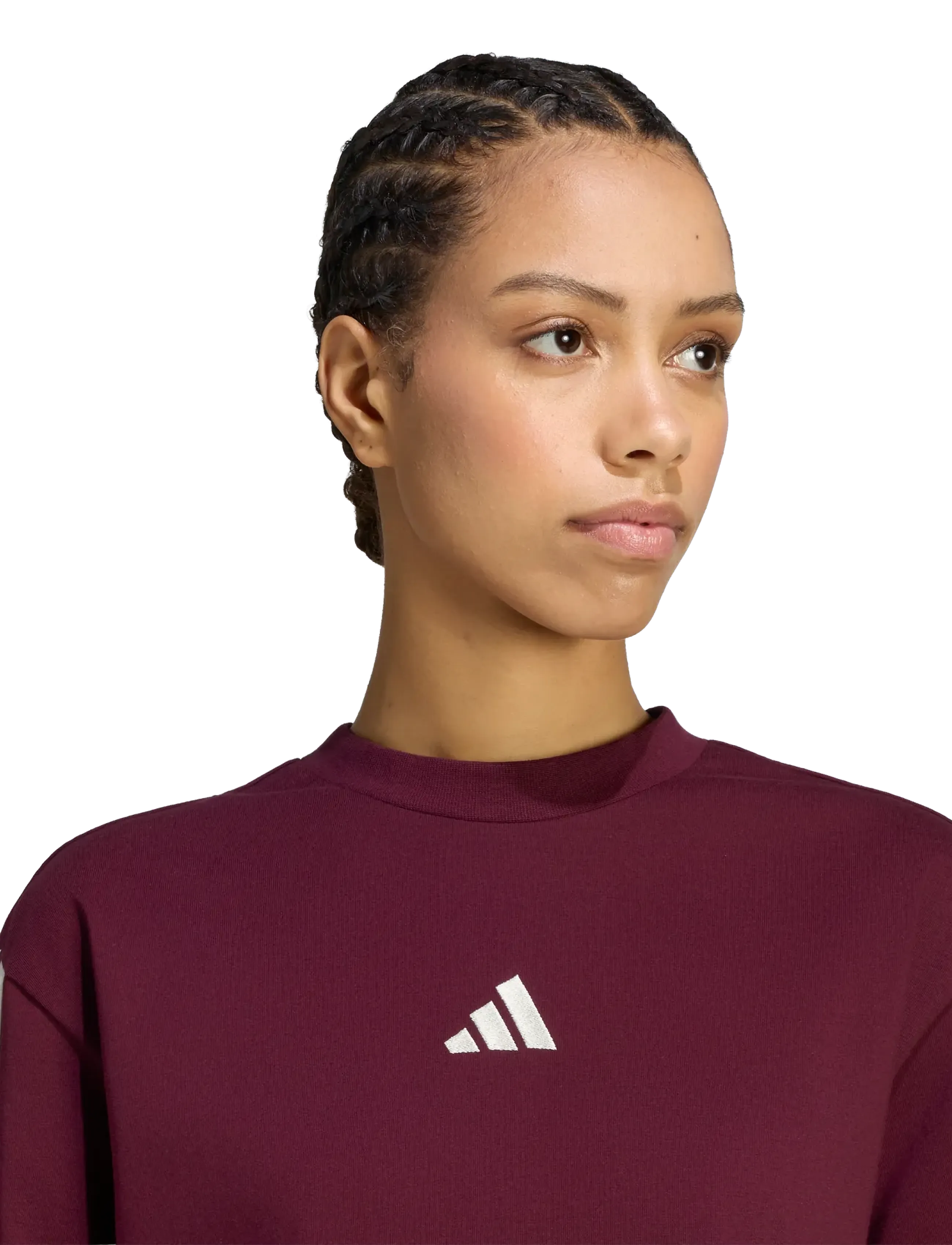 adidas Sportswear - W 3S SJ BF T - t-shirts - maroon/ivory - 3