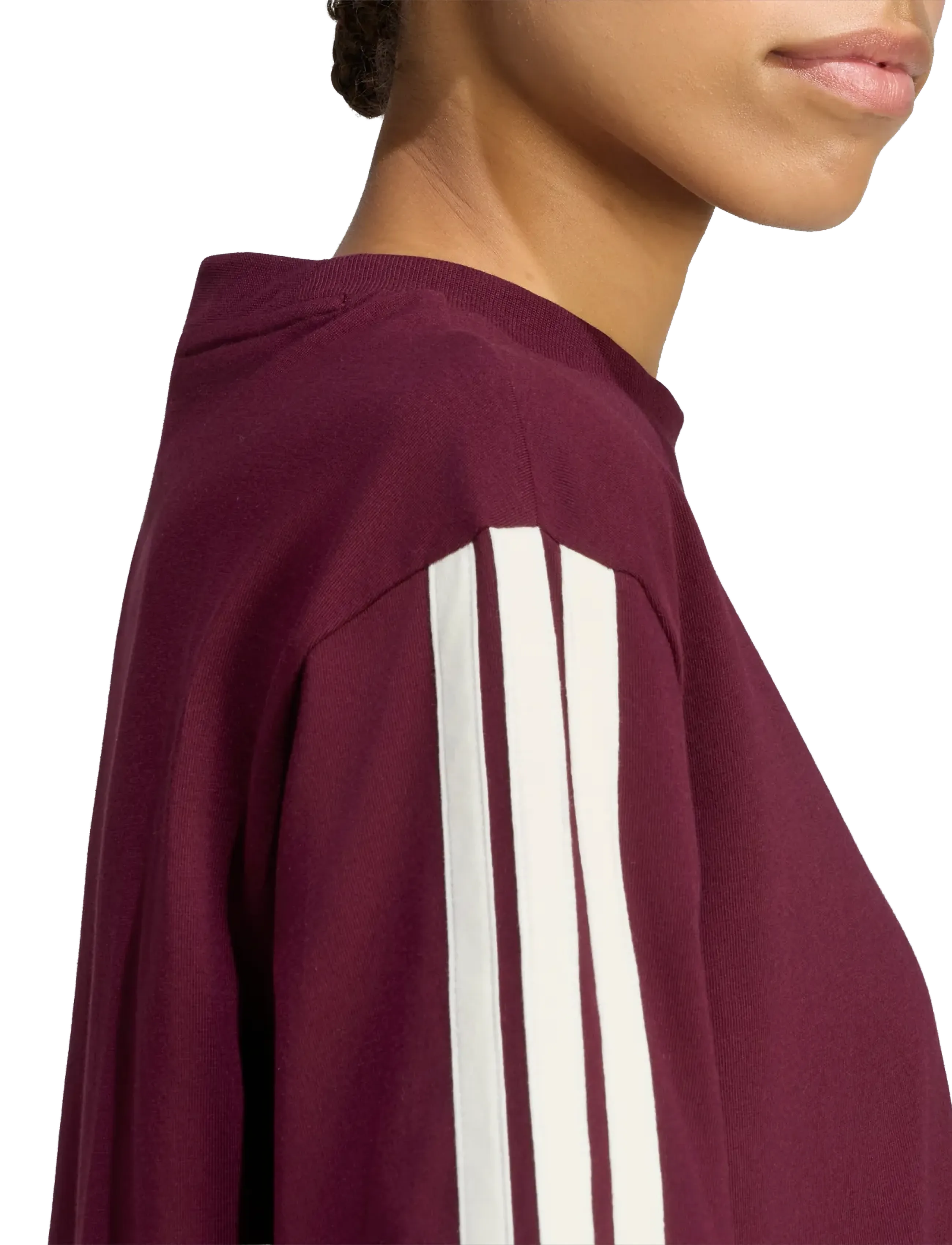 adidas Sportswear - W 3S SJ BF T - t-shirts - maroon/ivory - 4