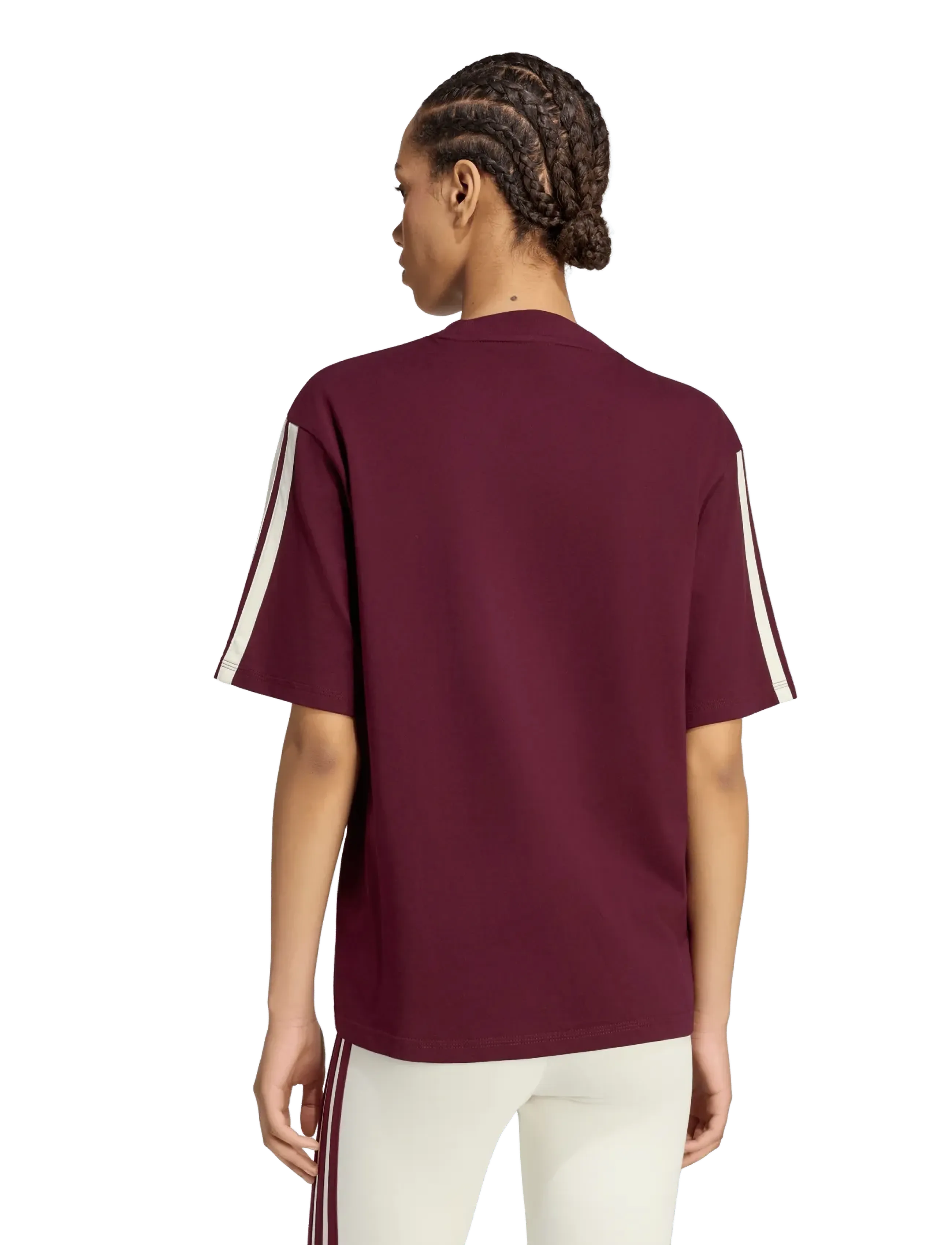 adidas Sportswear - W 3S SJ BF T - t-shirts - maroon/ivory - 5
