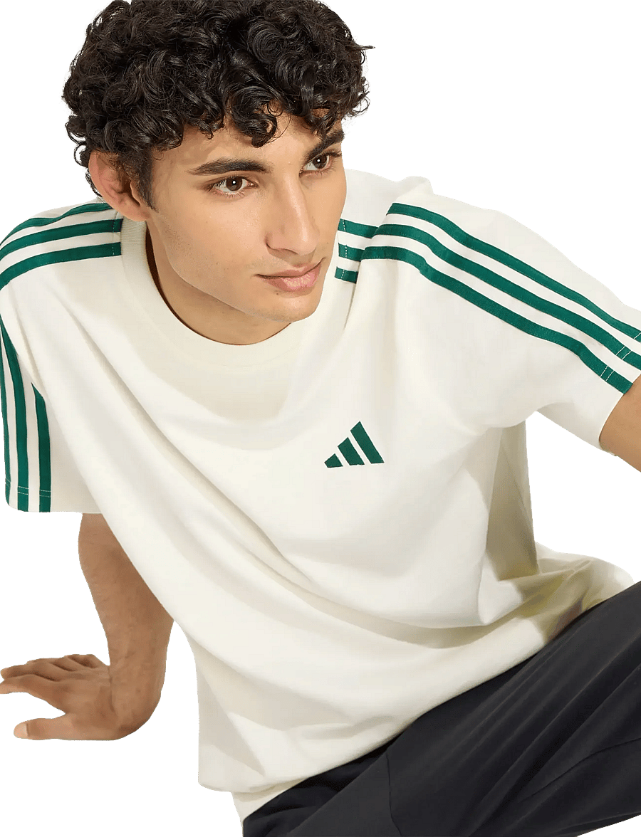 adidas Sportswear - M 3S SJ LC T - oberteile & t-shirts - ivory/cgreen - 3