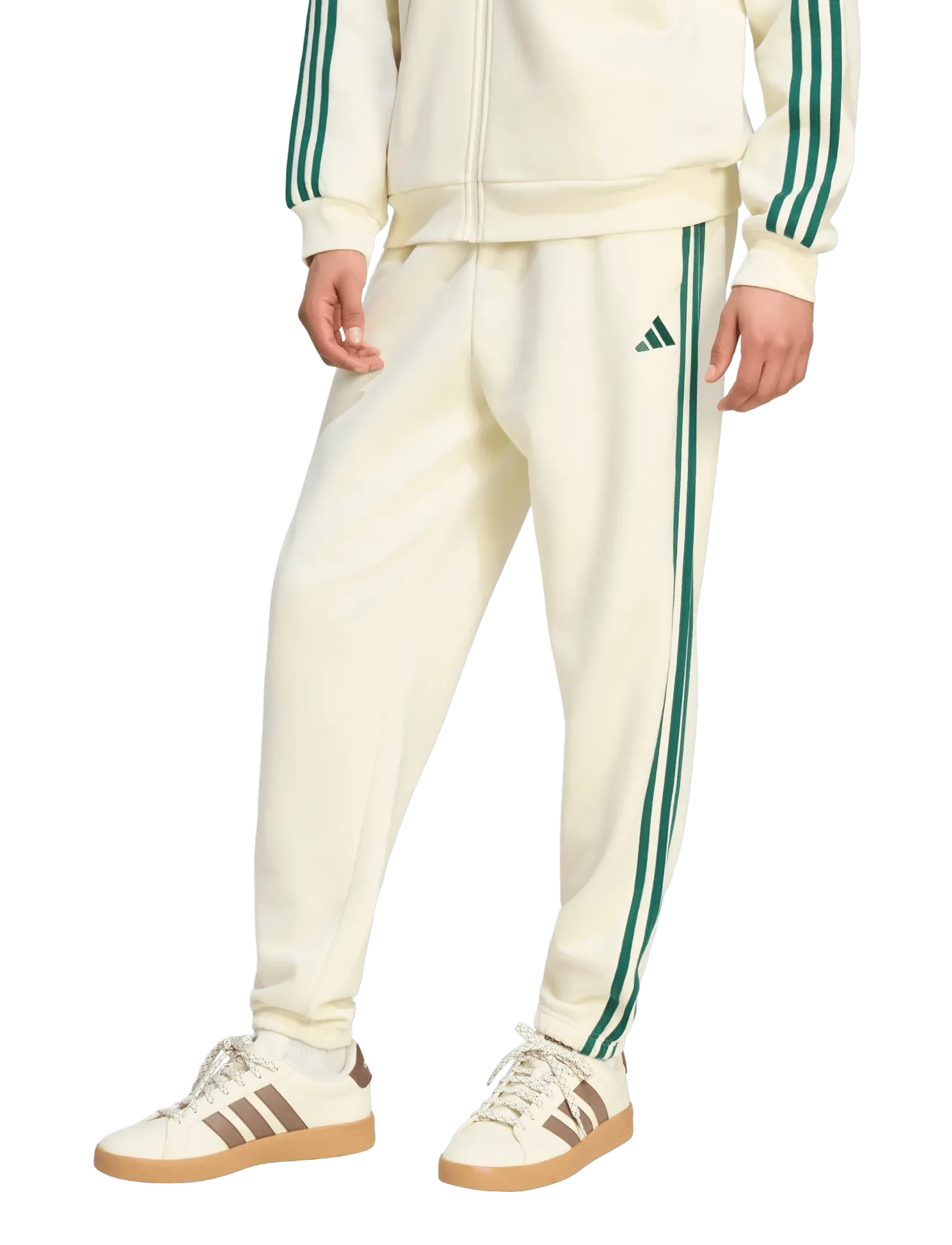 adidas Sportswear - M 3S FL TC PT - træningsbukser - ivory/cgreen - 2