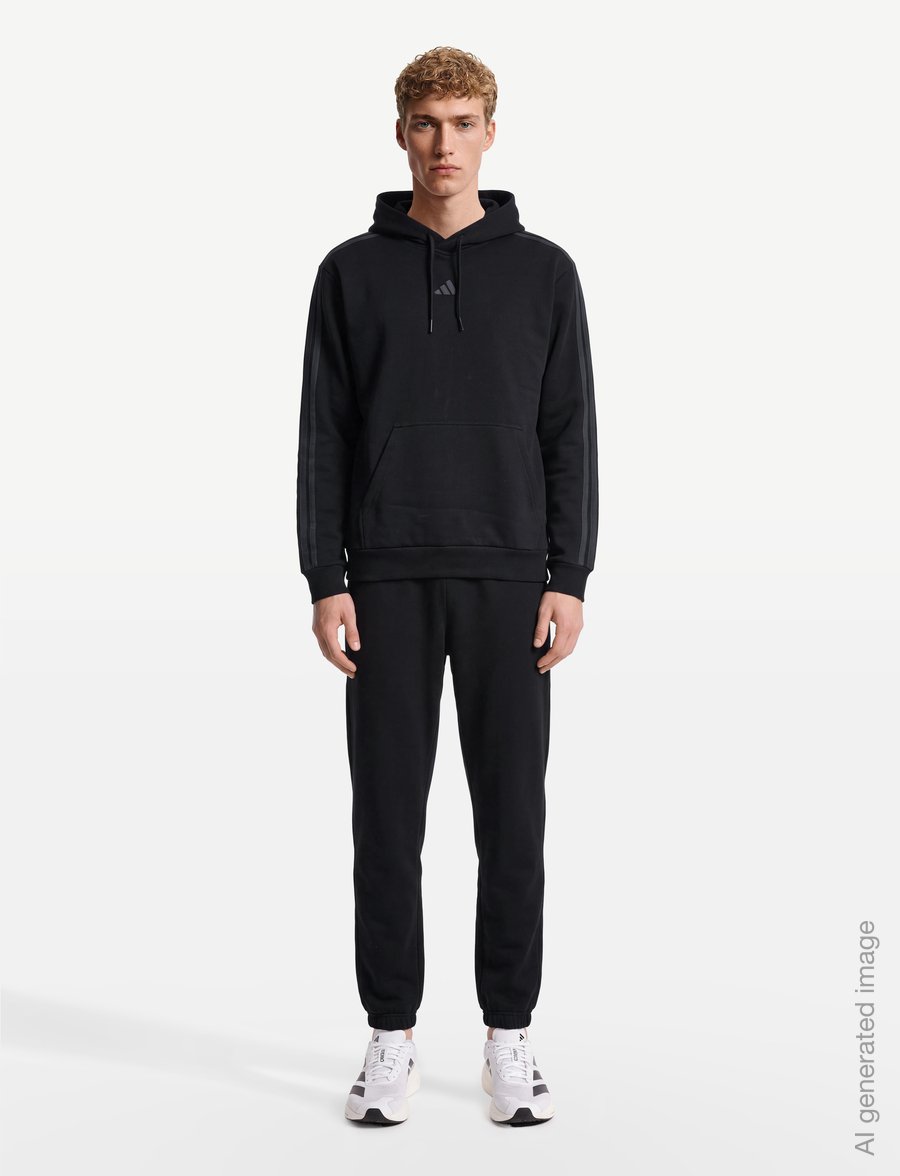 adidas Sportswear - M 3S FL HD - huvtröjor - black/carbon - 0