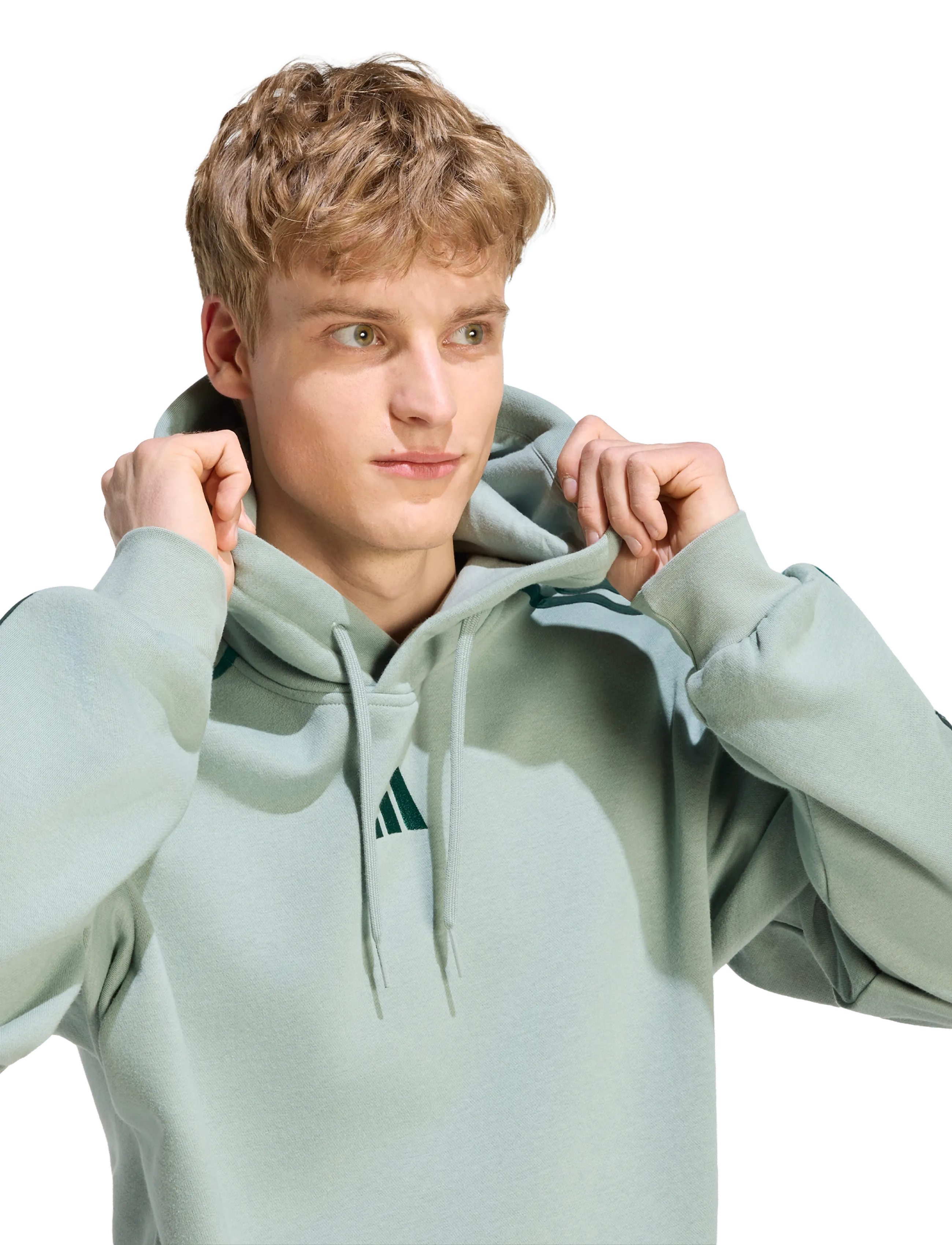 adidas Sportswear - M 3S FL HD - sweatshirts - silgrn/cgreen - 3