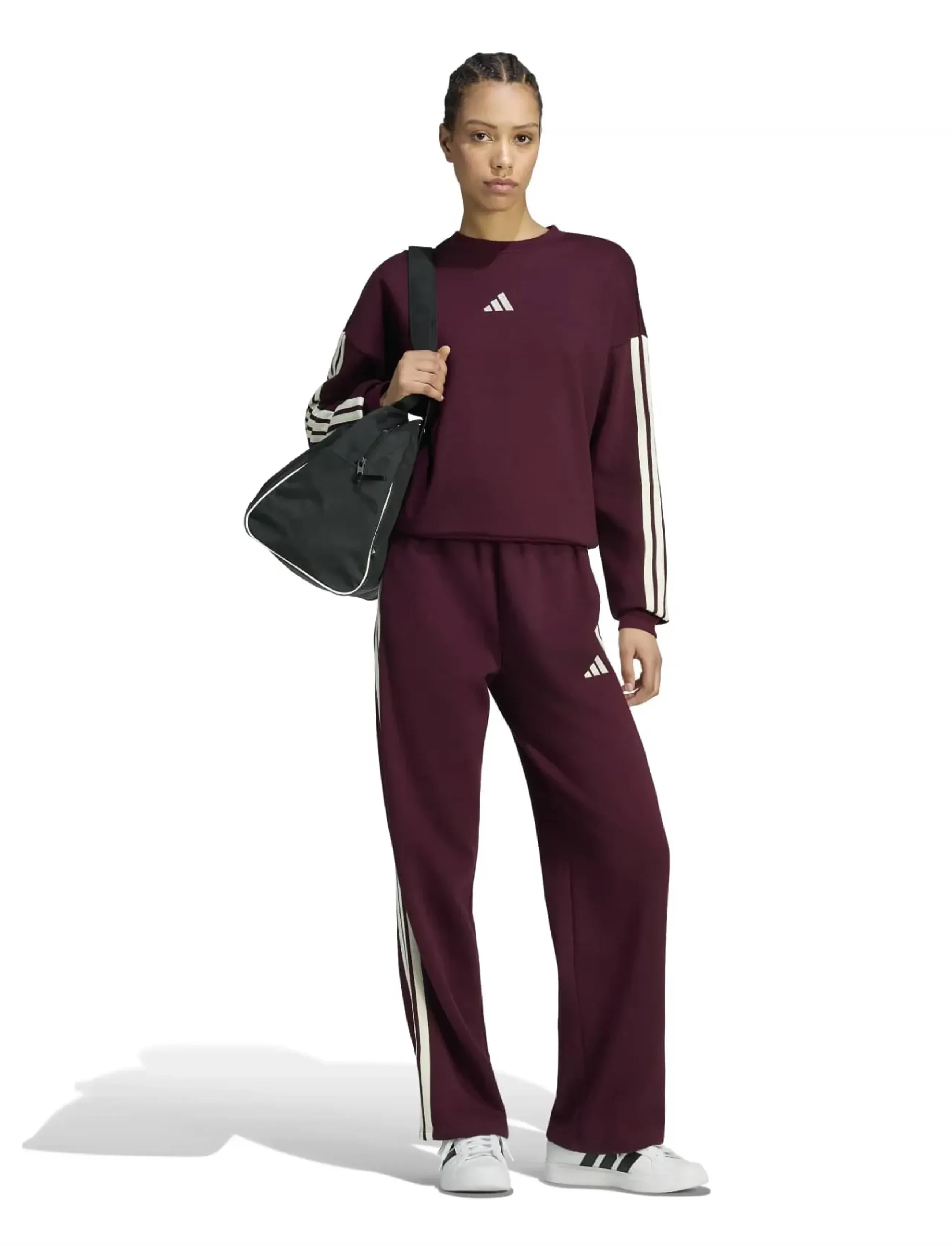 adidas Sportswear - W 3S FL SWT - overdele - maroon/ivory - 3
