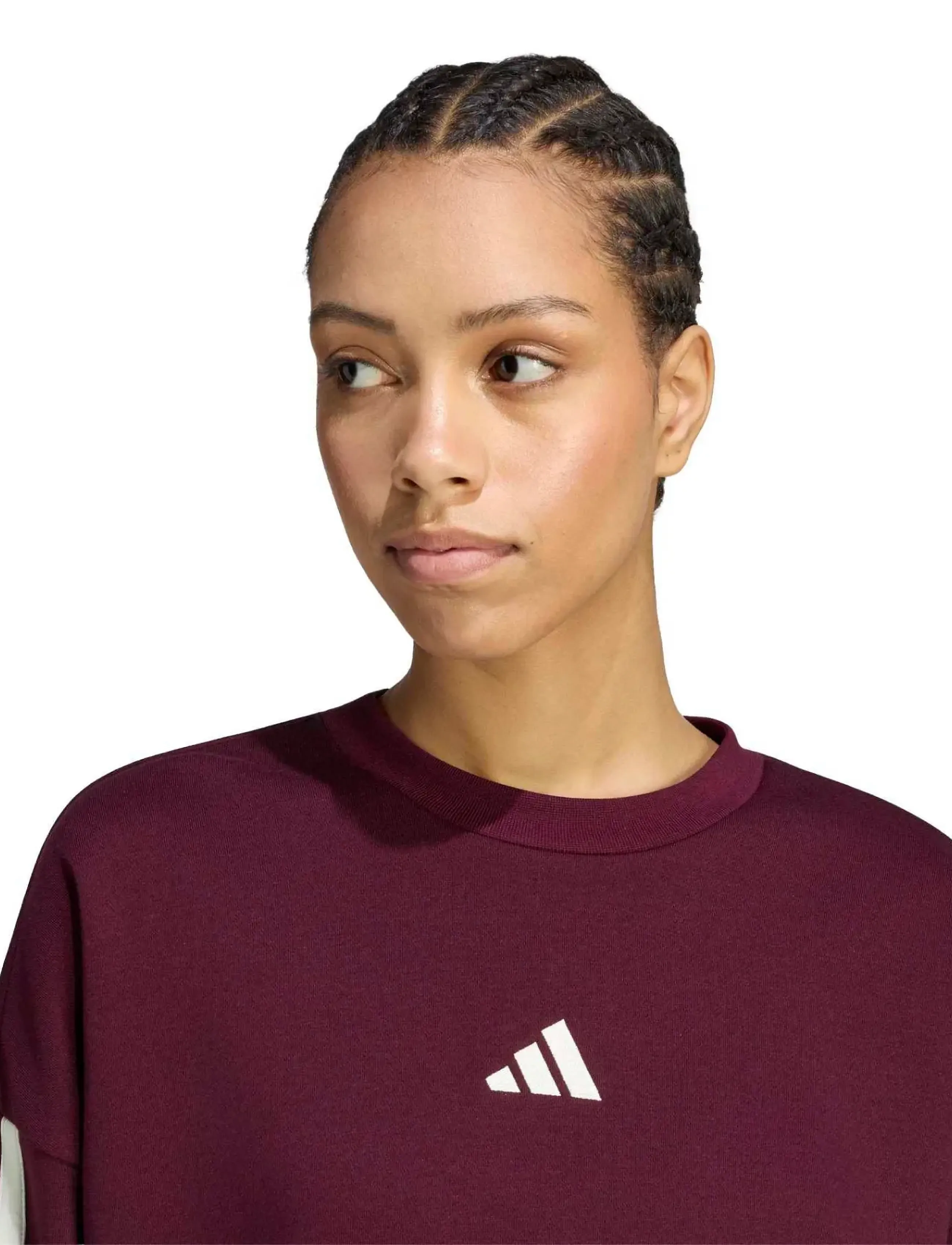 adidas Sportswear - W 3S FL SWT - overdele - maroon/ivory - 4