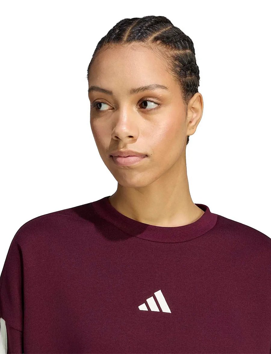 adidas Sportswear - W 3S FL SWT - overdele - maroon/ivory - 4