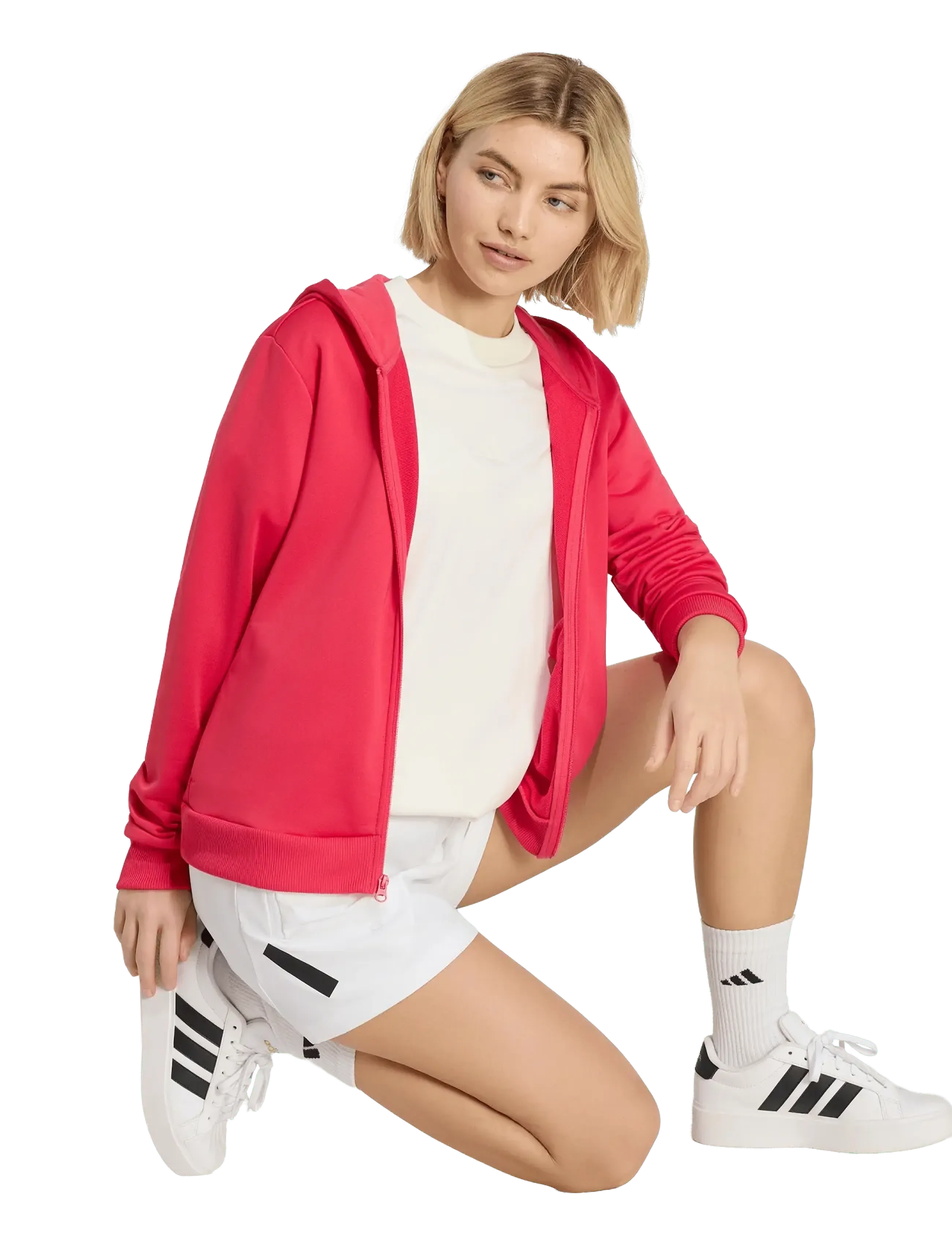 adidas Sportswear - W LINEAR TS - spordidressid - powpnk/black - 2