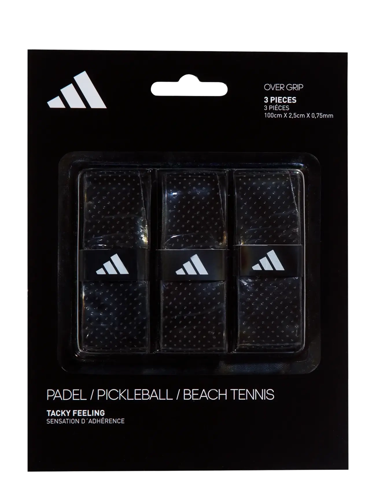 adidas Tennis Adidas Overgrip 3-Pack, One Size, Black, Sport Rackets & Equipment > Sport Balls & Accessories, Dame