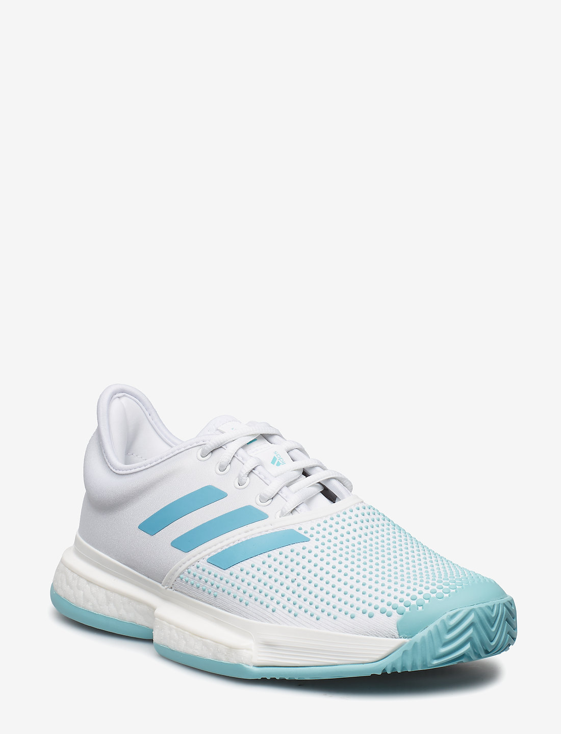 Adidas solecourt boost top parley white/blue men's shoe