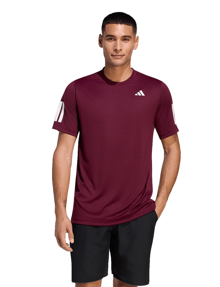 adidas Tennis - CLUB 3-STRIPE TEE - t-shirts - 000/maroon - 0