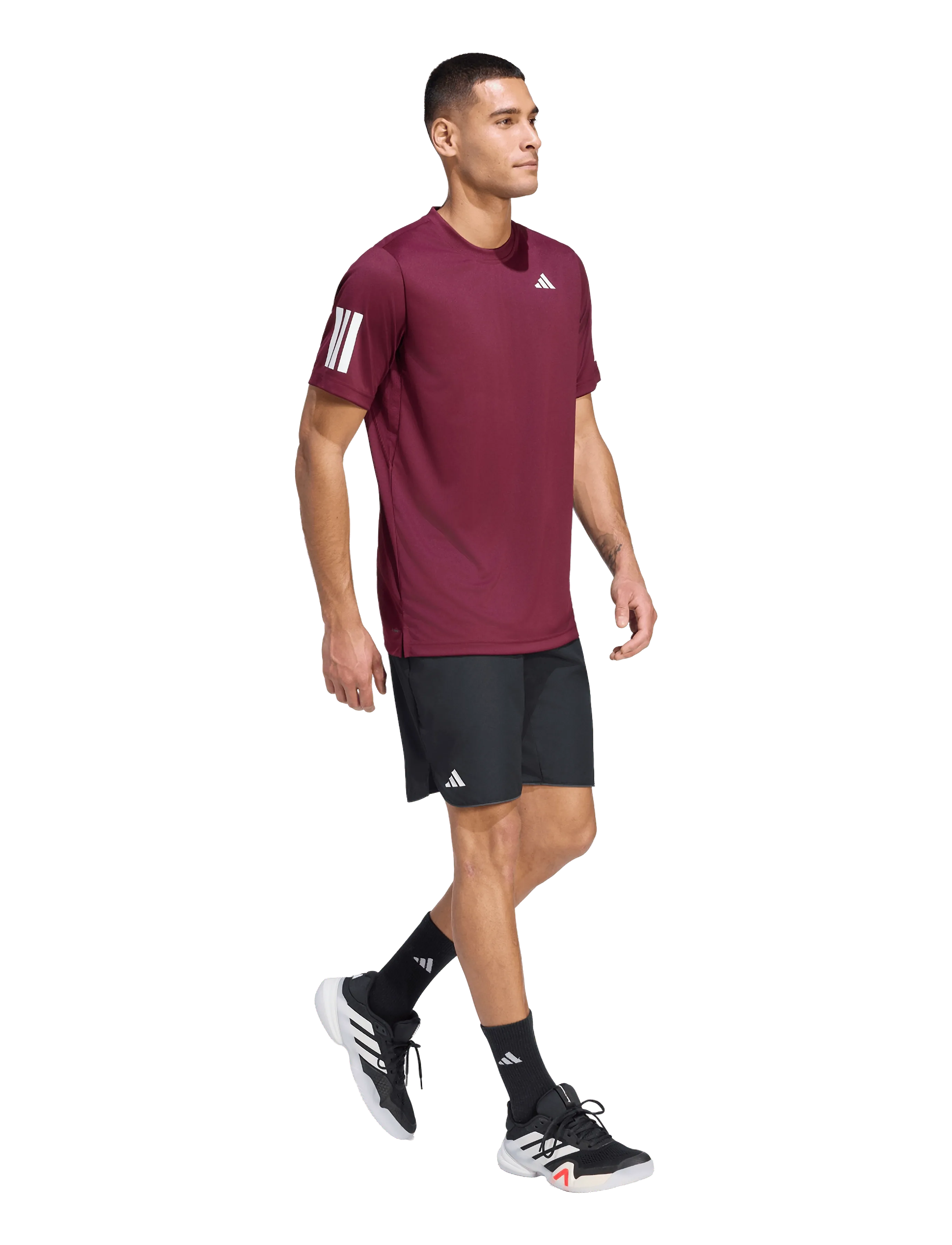 adidas Tennis - CLUB 3-STRIPE TEE - t-shirts - 000/maroon - 2